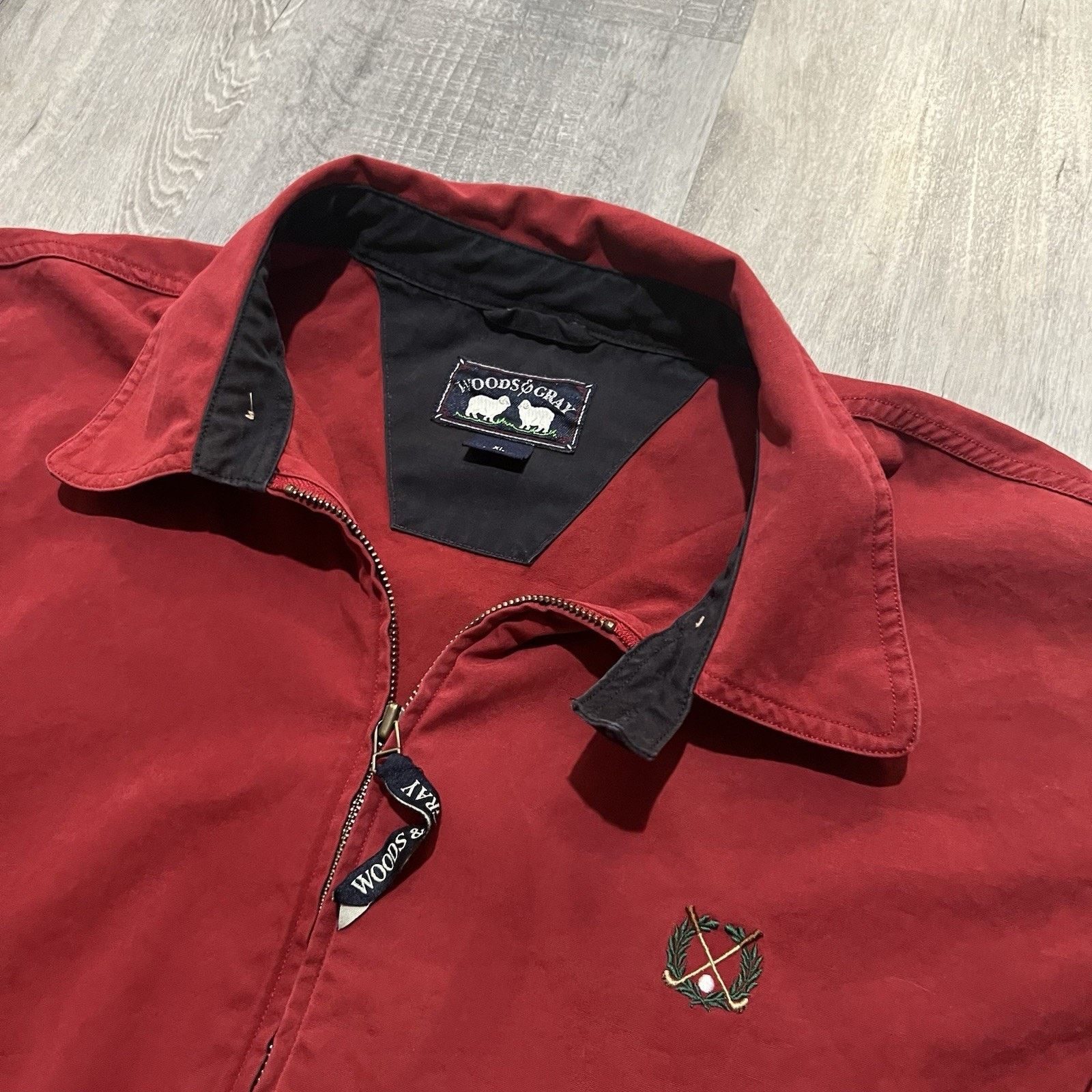 Other VTG Woods & Gray Cotton Bi Swing Bomber Jacket Red Golf Size US XL / EU 56 / 4 - 3 Thumbnail