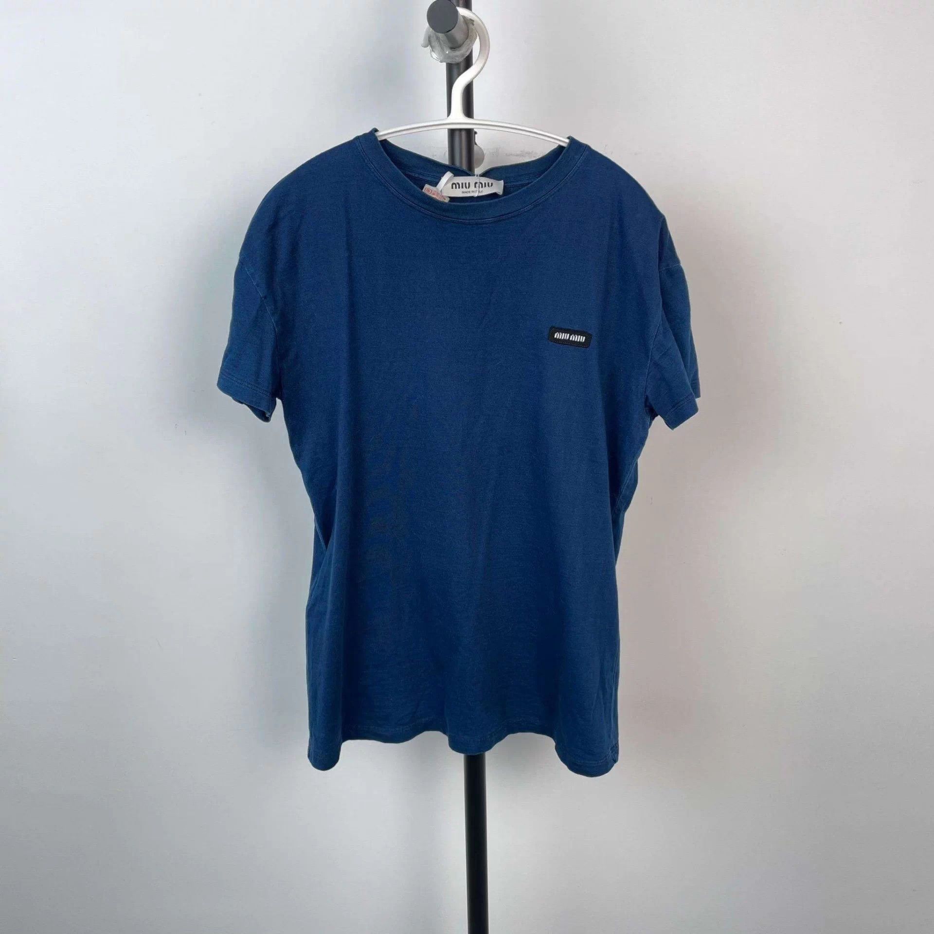 Miu Miu MIU MIU Navy Blue T-shirt XS Size US XS / EU 42 / 0 - 1 Thumbnail
