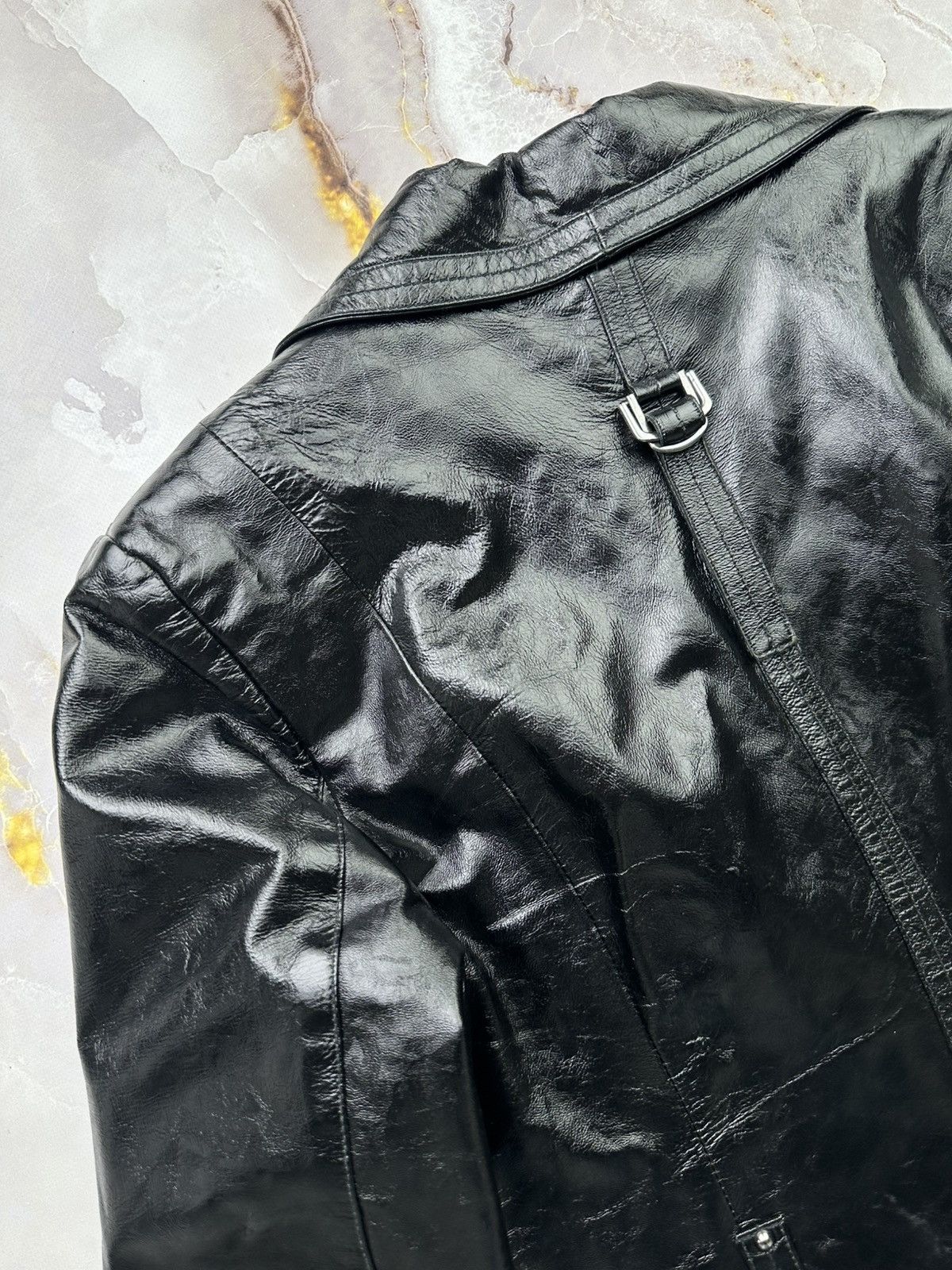 Japanese Brand Vintage Patent Leather Jacket Size XL / US 12-14 / IT 48-50 - 11 Thumbnail