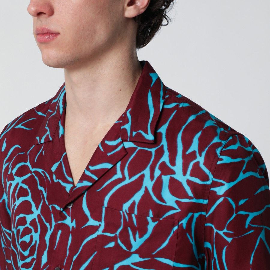 Dries Van Noten o1d2blof0226 Print Shirt in Burgundy Size US M / EU 48-50 / 2 - 4 Thumbnail
