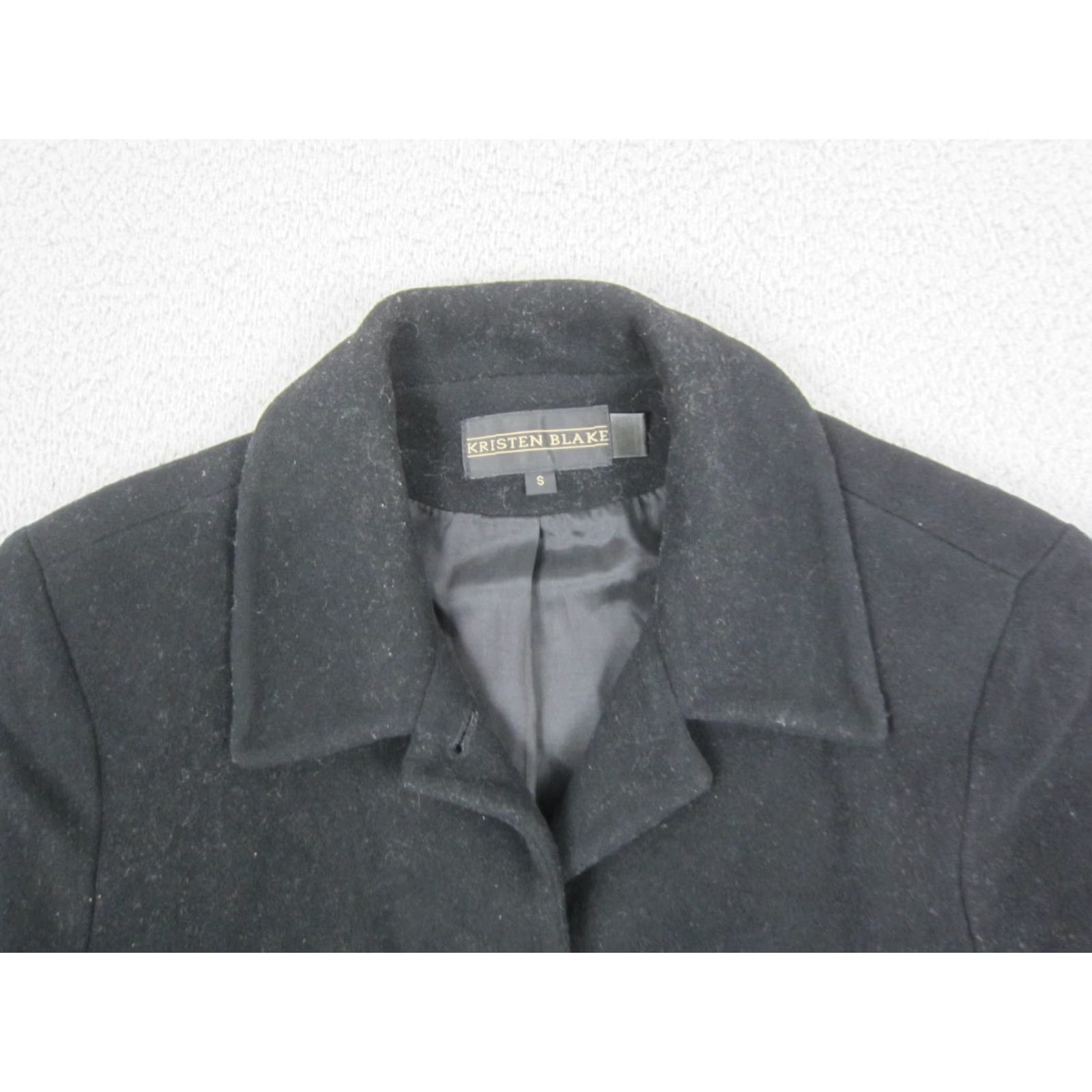 Vintage Kristen Blake Jacket Womens S Black Wool Peacoat Button Front Classic Jacket Coat Size S / US 4 / IT 40 - 2 Thumbnail