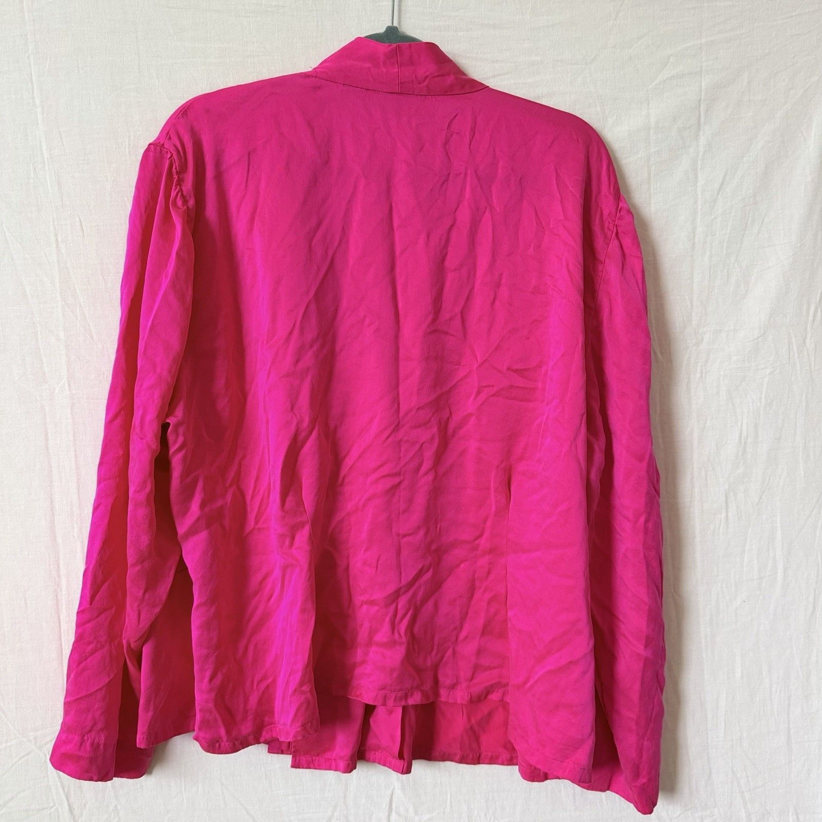 Other Dana Buchman 100% Silk Wrap Blouse Womens 22 Pink Fuchsia Size 3XL / US 20-22 - 5 Thumbnail