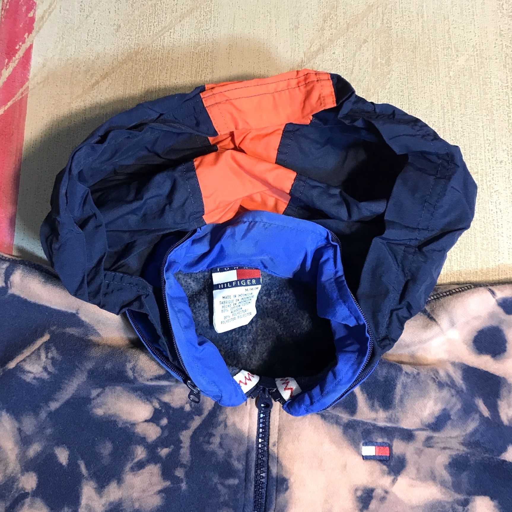 Tommy Hilfiger Tommy Hilfiger Sweatshirt Women M Tie Dye Hooded 1/4 Zip Pullover Long Sleeve Blue Cotton Blend Logo Sports Size M / US 6-8 / IT 42-44 - 5 Thumbnail
