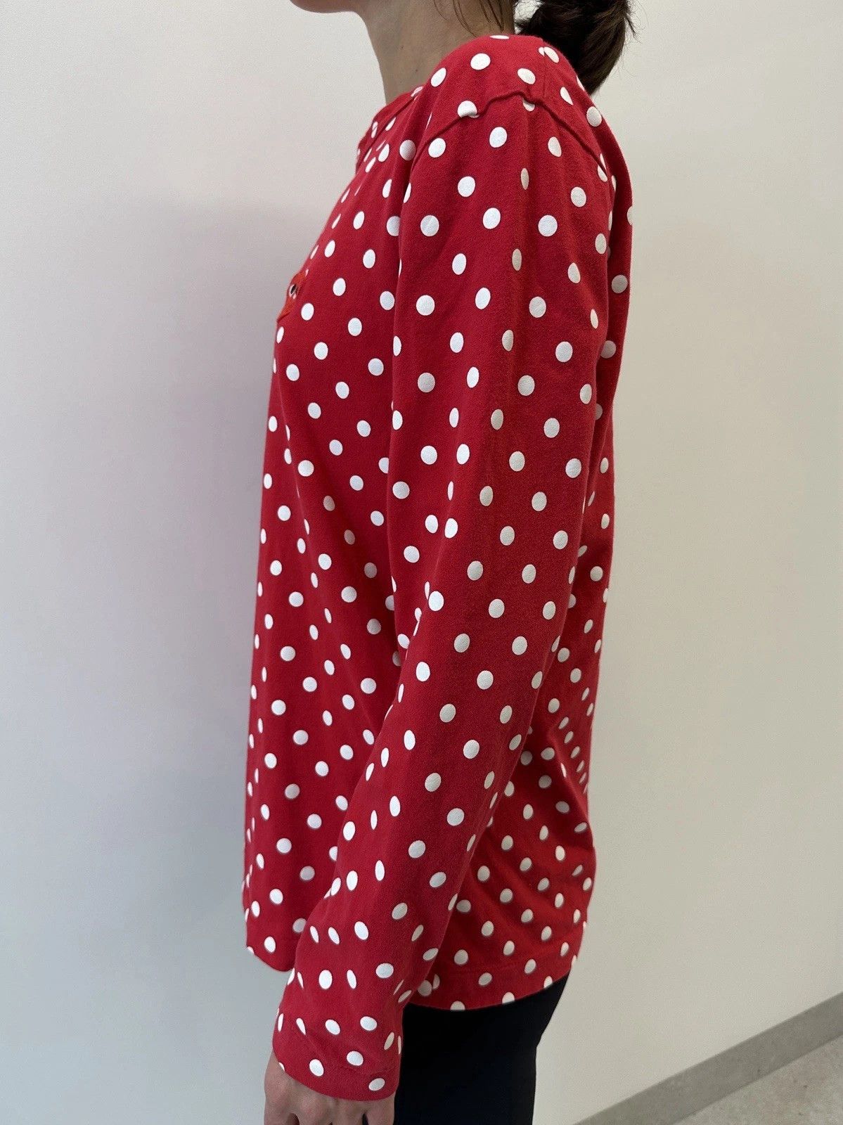 Comme des Garcons PLAY Play Comme Des Garcons Womens Red Polka Dot Long Sleeve Top Size L / US 10 / IT 46 - 4 Thumbnail
