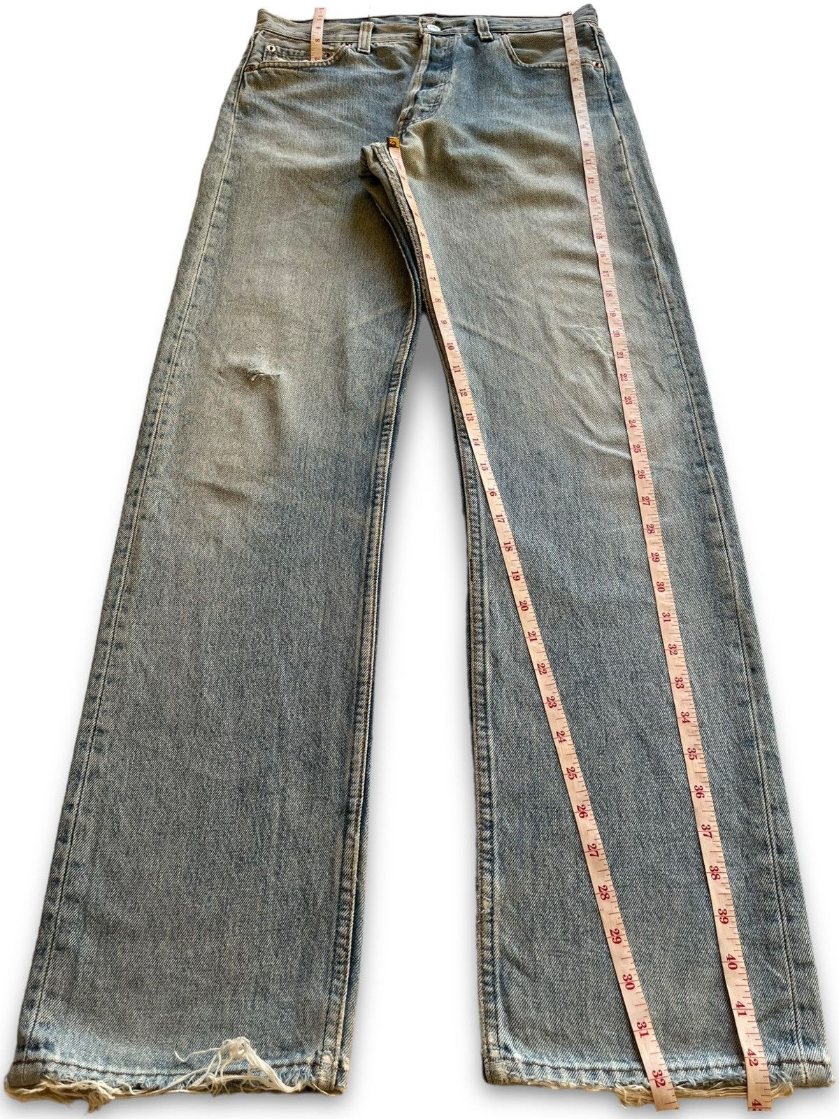 Levi's × Levi's Vintage Clothing Vintage 90s Levis 501 Distressed Loose Jeans Button 501 Size US 30 / EU 46 - 13 Thumbnail