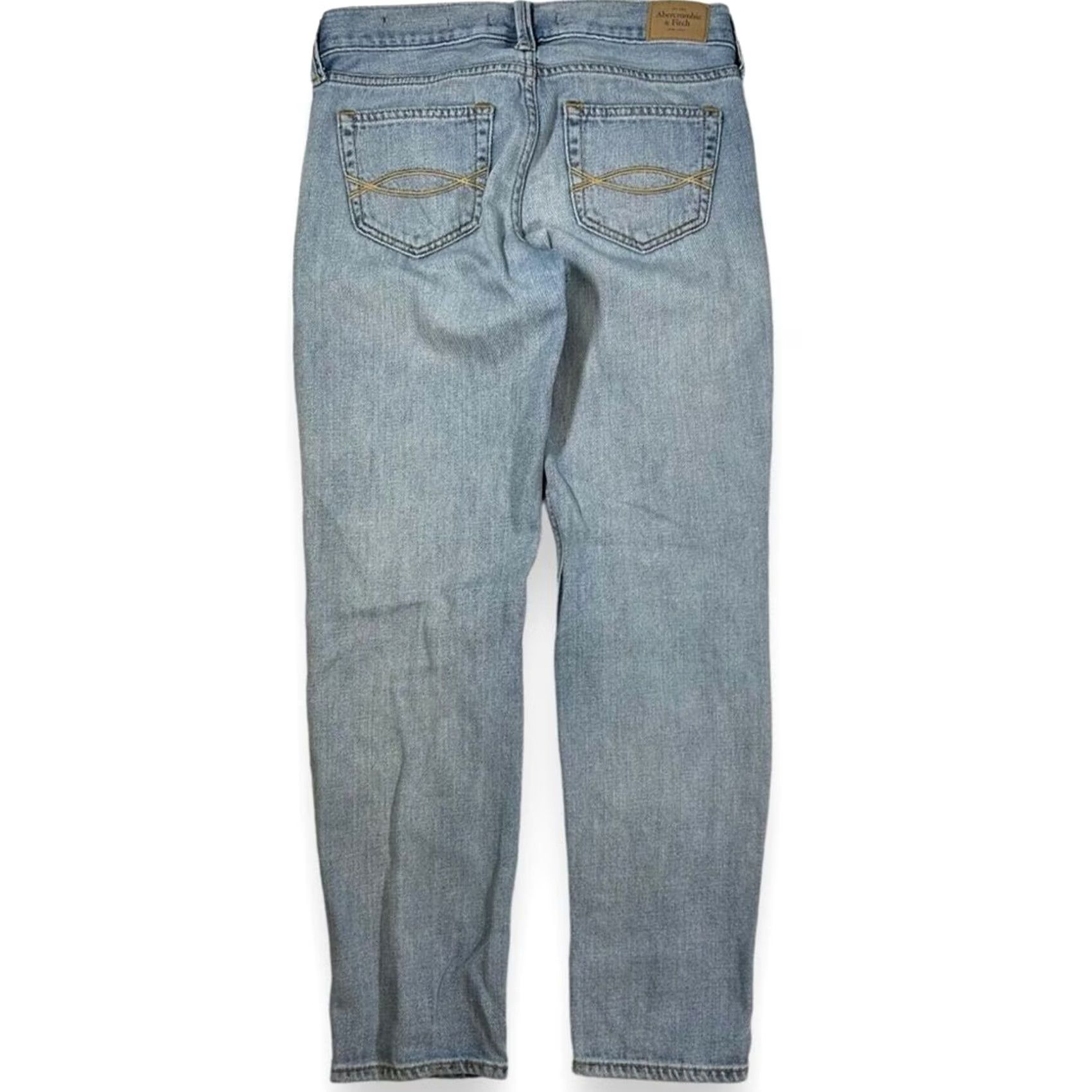 Abercrombie & Fitch Abercrombie and Fitch Jeans Boyfriend Straight Leg Womens 24" Blue Distressed Size 42" / US 20 - 2 Thumbnail