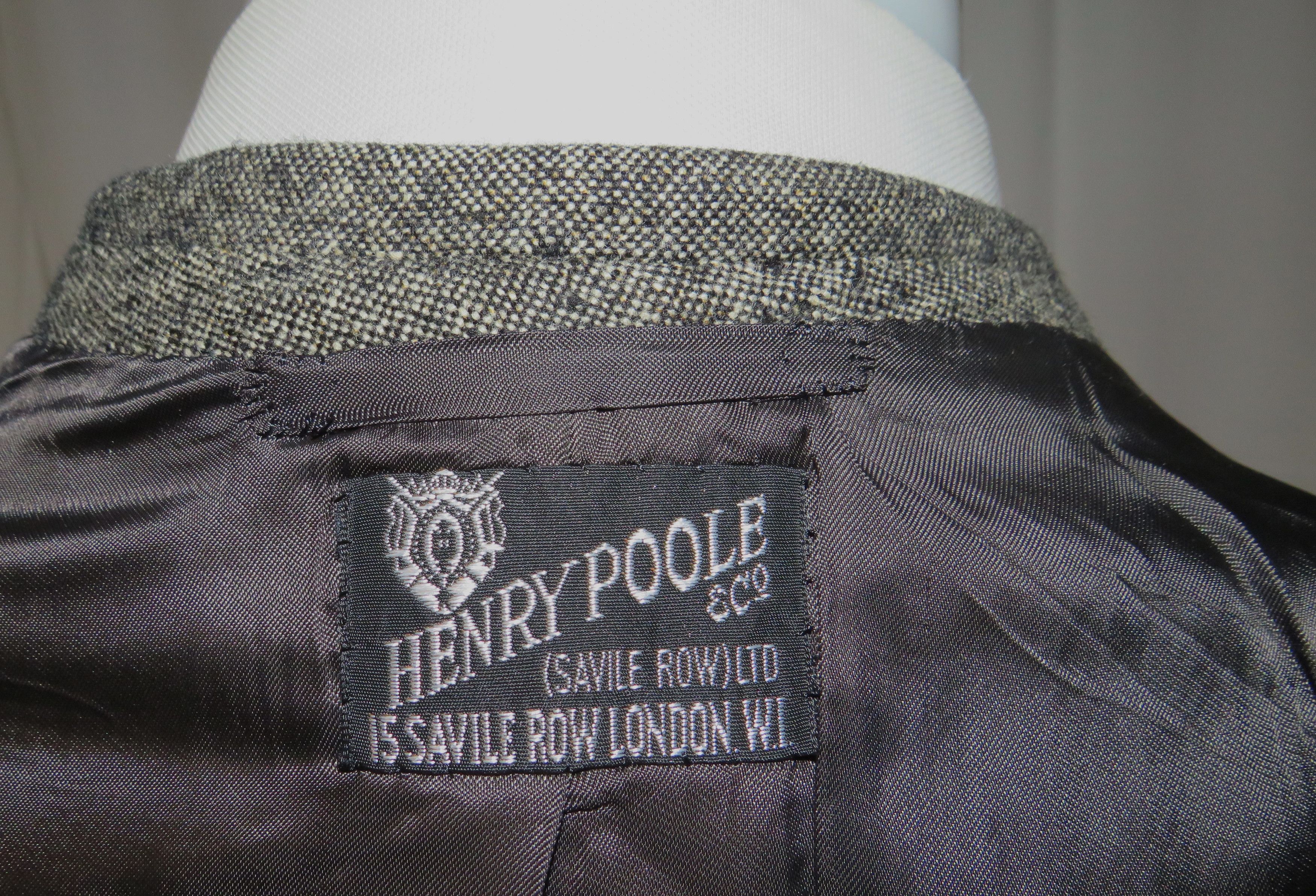 Henry Poole × Savile Row Bespoke Gray Donegal Tweed Two Button Sport Coat 46R Size 46R - 15 Thumbnail