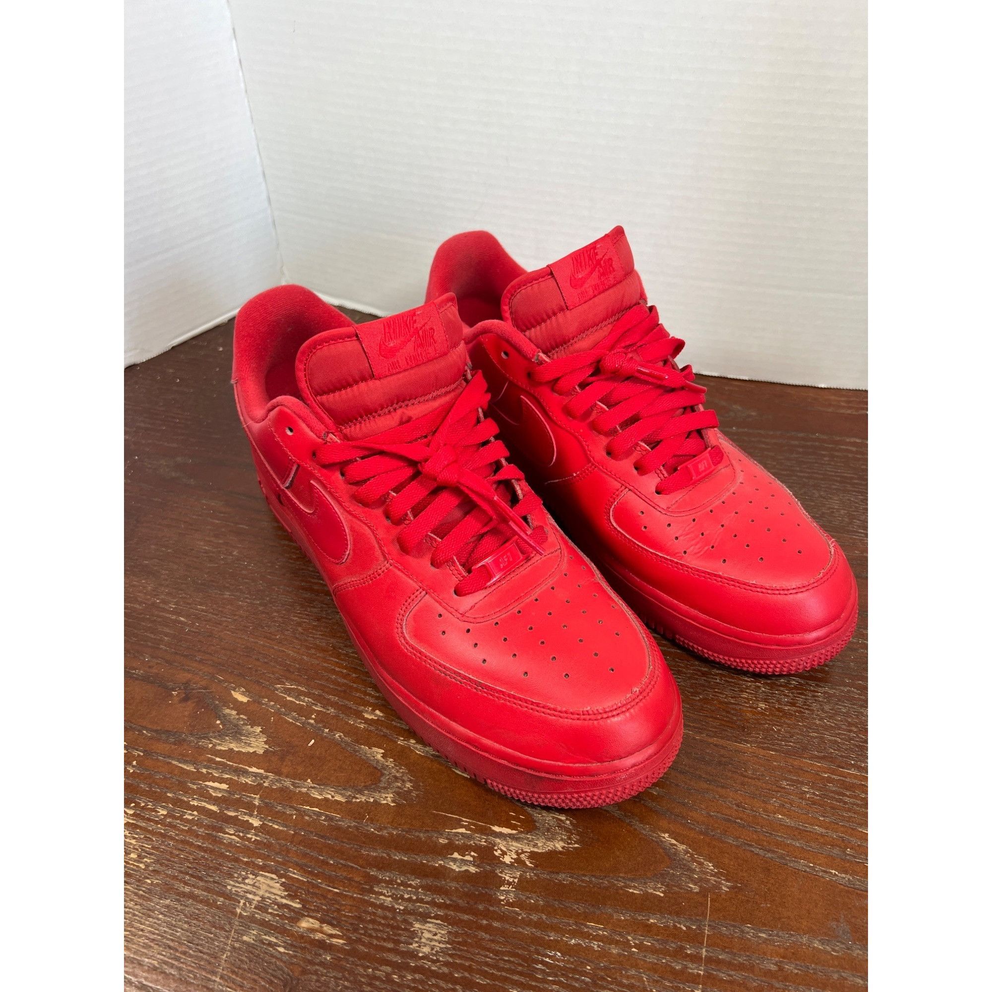 Nike Air Force 1 Low Triple Red Sneakers Size 11 Mens Athlet