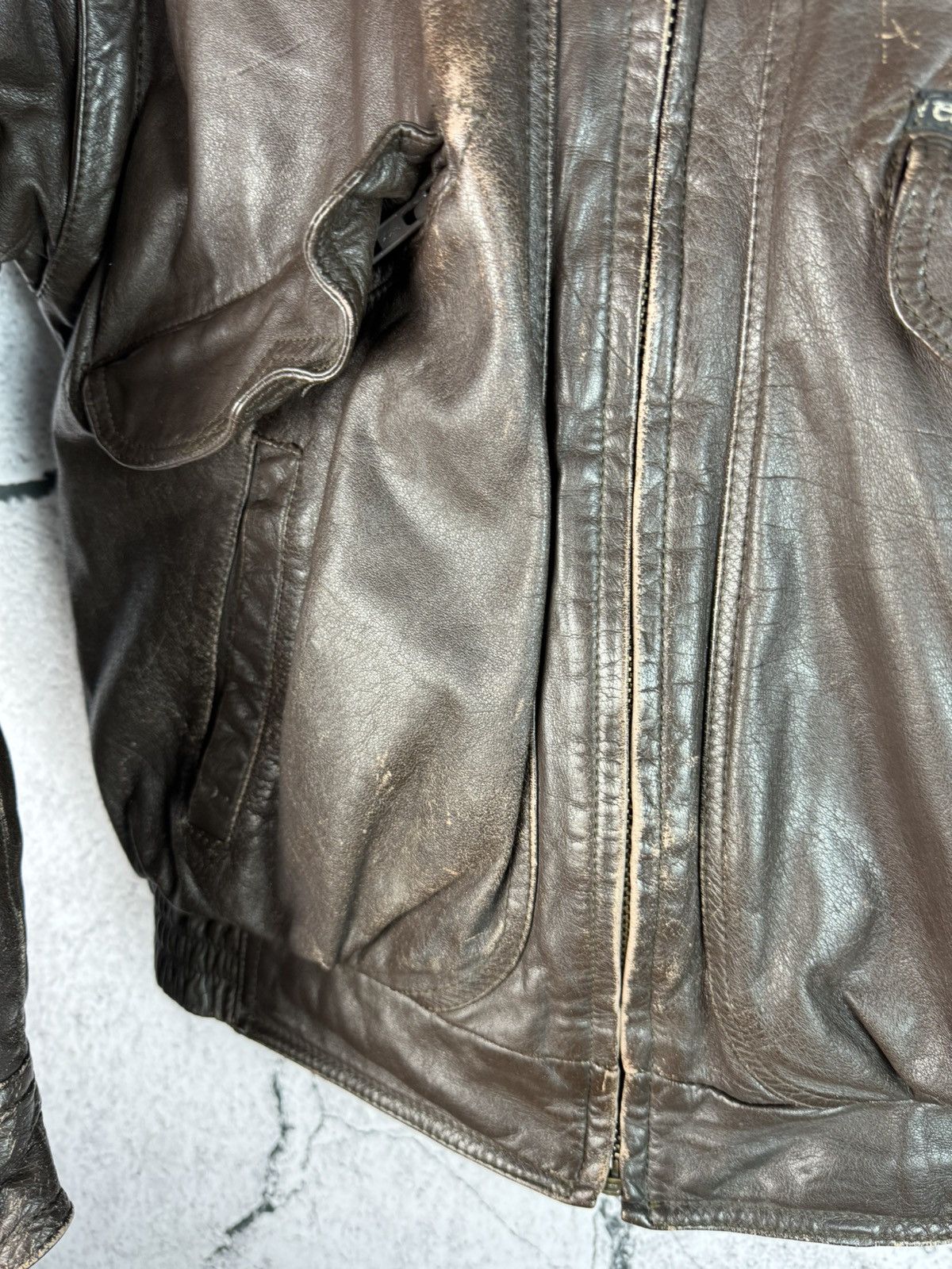 Vintage Vintage 90’s Petroff rare Bomber Leather Jacket Size US M / EU 48-50 / 2 - 5 Thumbnail