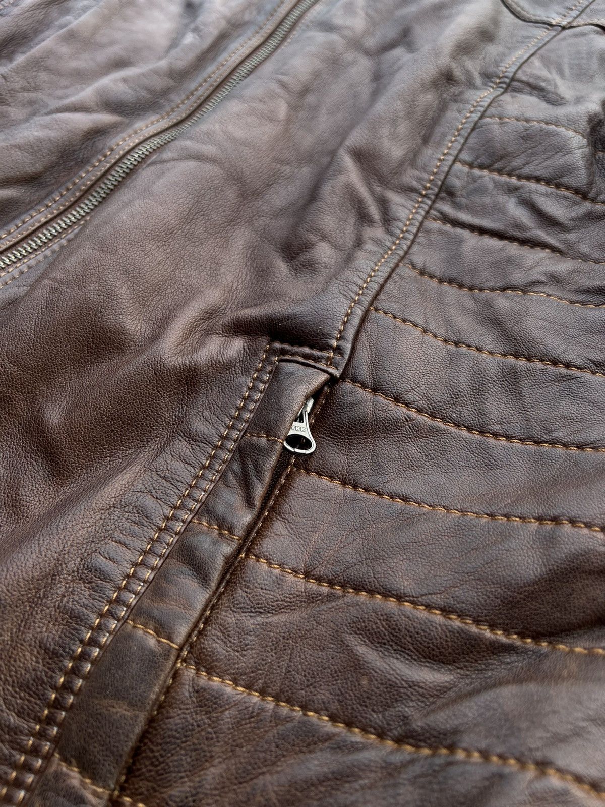 Mustang Vintage Mustang brown Leather jacket 90s / oryginal / old / Size US XXL / EU 58 / 5 - 3 Thumbnail