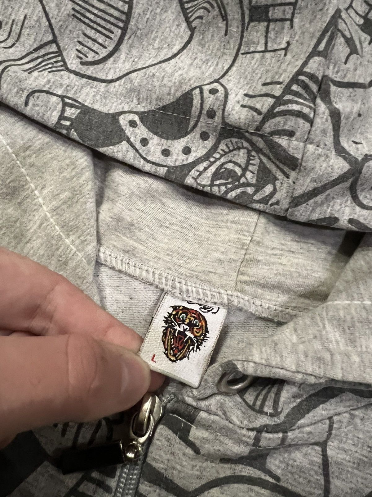 Ed Hardy Vintage Y2k Skull ☠️ Rare Ed Hardy All Over Print Zip Hoodie Size M / US 6-8 / IT 42-44 - 18 Thumbnail