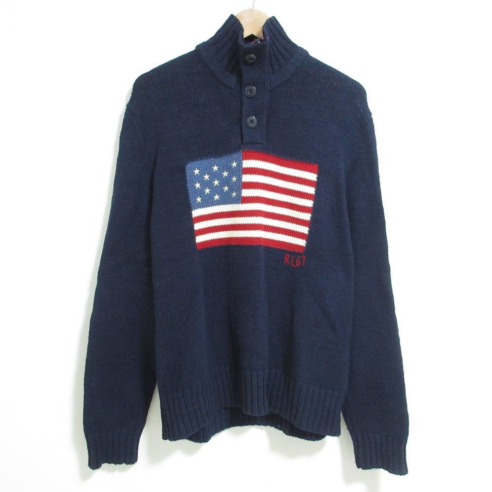 Ralph Lauren Polo by Ralph Lauren Flag Knit Turtleneck Sweater Textile Tops DUTY FREE for USA