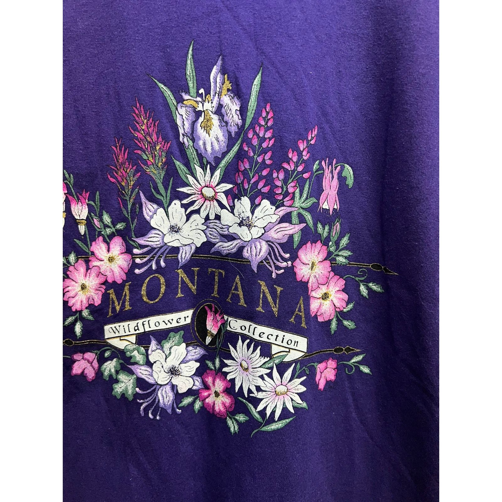 Jerzees Vintage Montana Shirt Willdflower Collection Purple Tee 90s Size US M / EU 48-50 / 2 - 3 Thumbnail