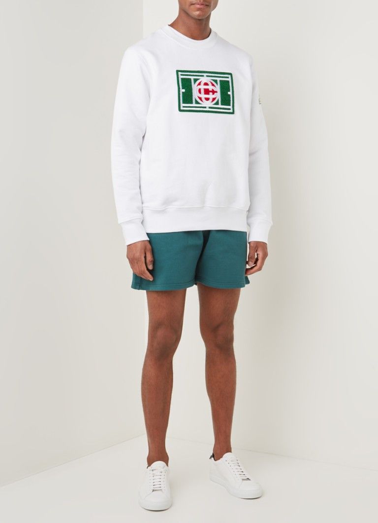 Casablanca White Embroidered Tennis Court Logo Sweatshirt Size XS / US 0-2 / IT 36-38 - 4 Thumbnail
