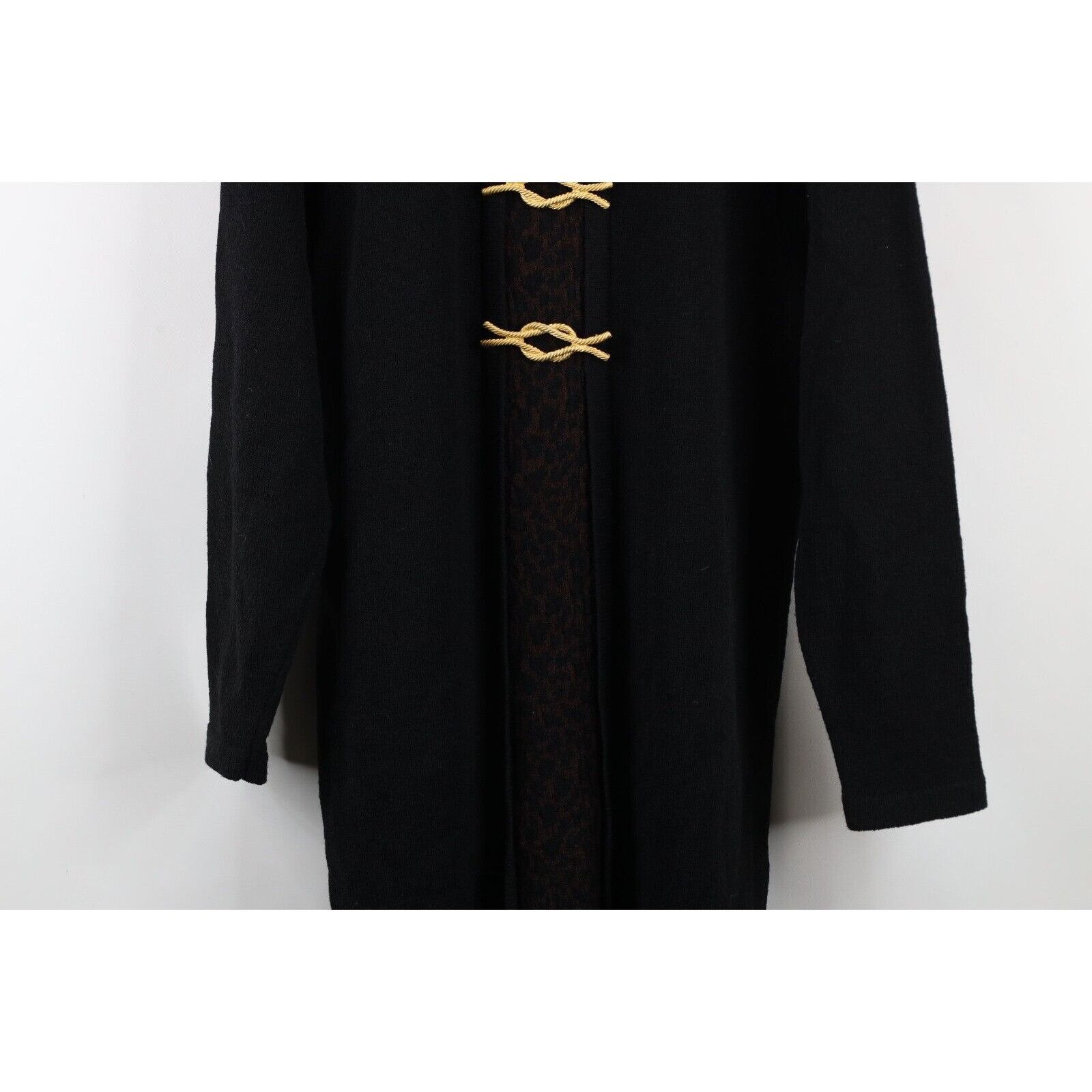 St. John × Vintage Vintage 90s St John Wool Blend Knit Clasp Leopard Dress Size M / US 6-8 / IT 42-44 - 3 Thumbnail