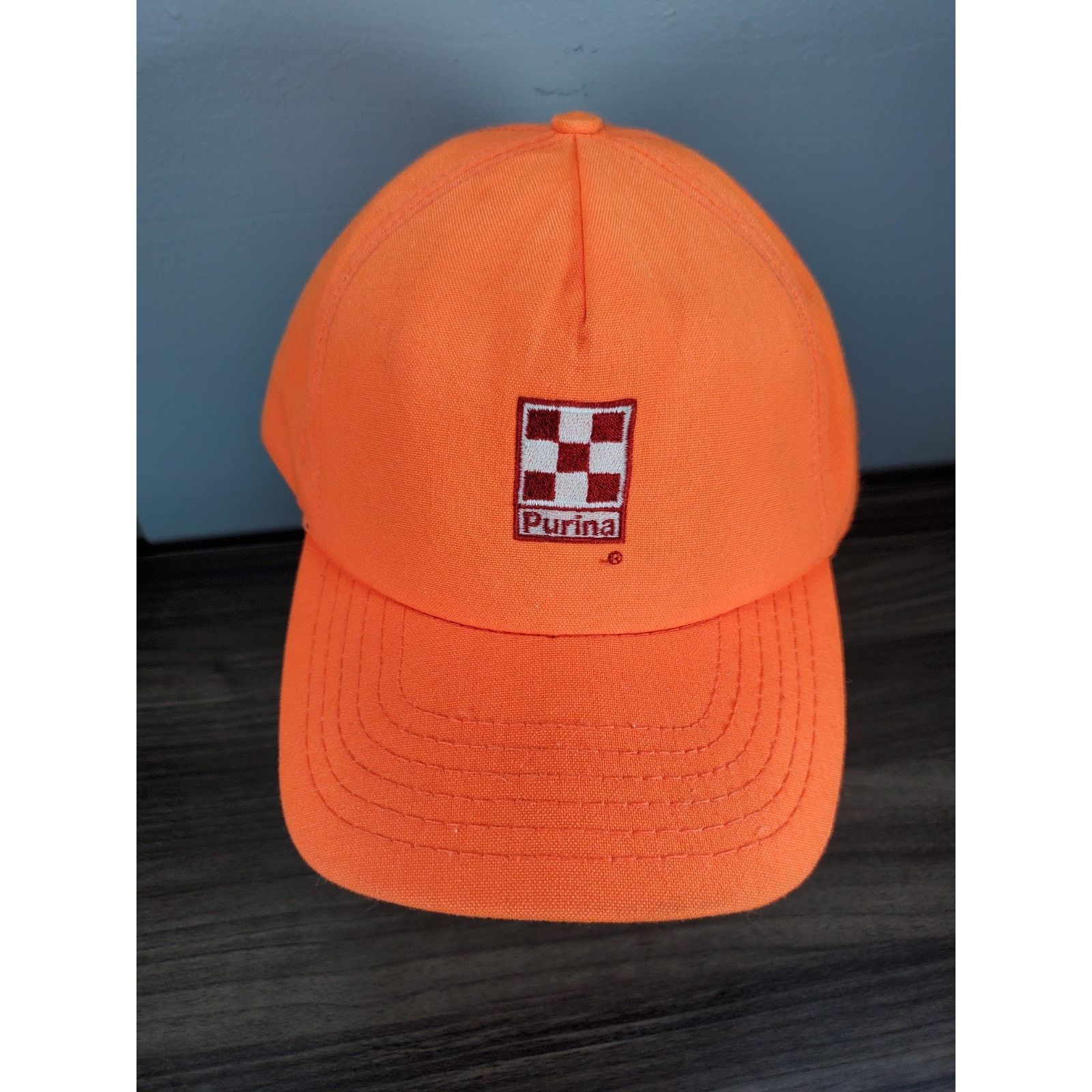 Vintage Purina Mills Hat Snapback Cap Orange Dog Food Chow Hunting Size ONE SIZE - 3 Thumbnail