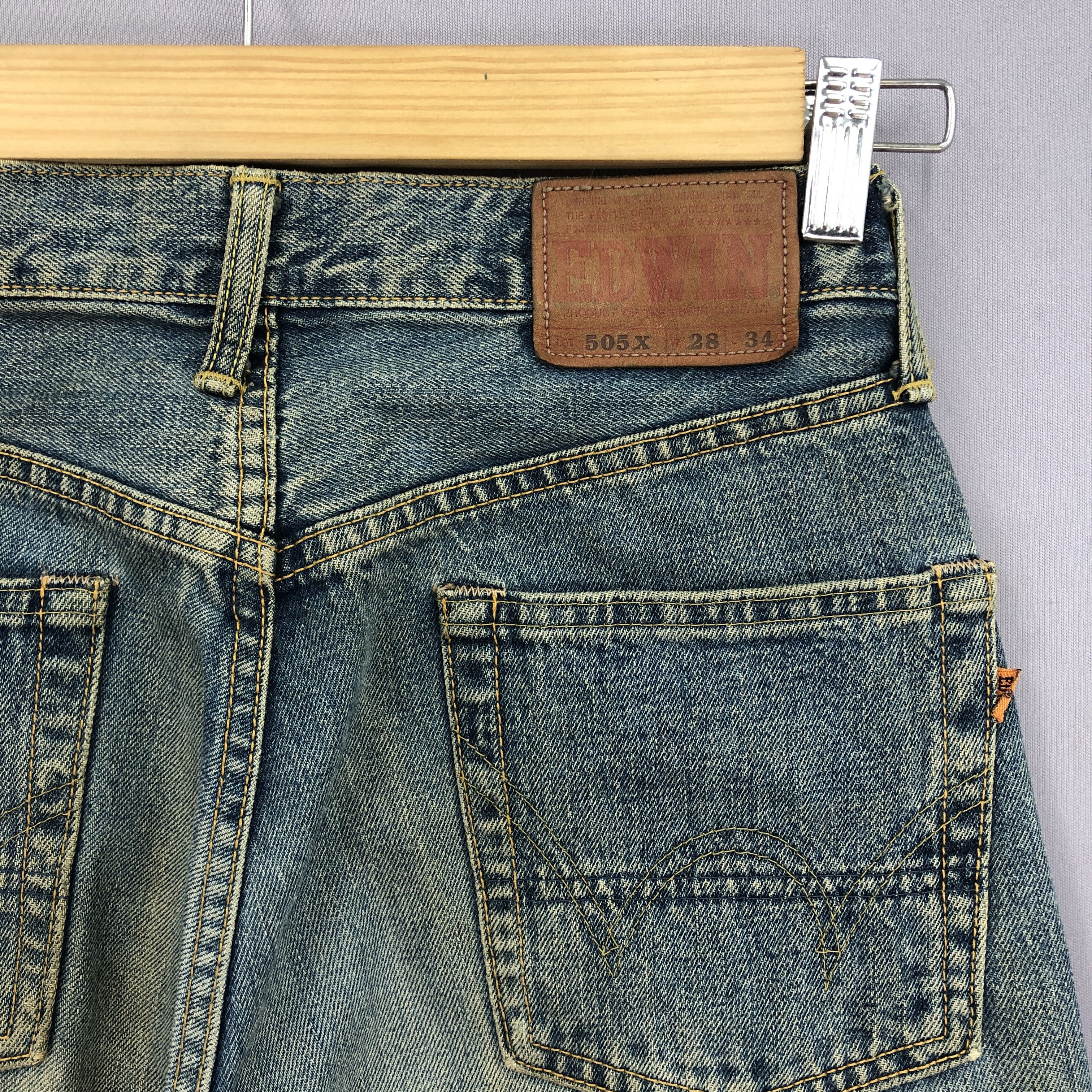 Japanese Brand Vintage 90s Edwin 505x Selvedge Jeans Mud Wash Redline Denim Size 26" / US 2 / IT 38 - 5 Thumbnail