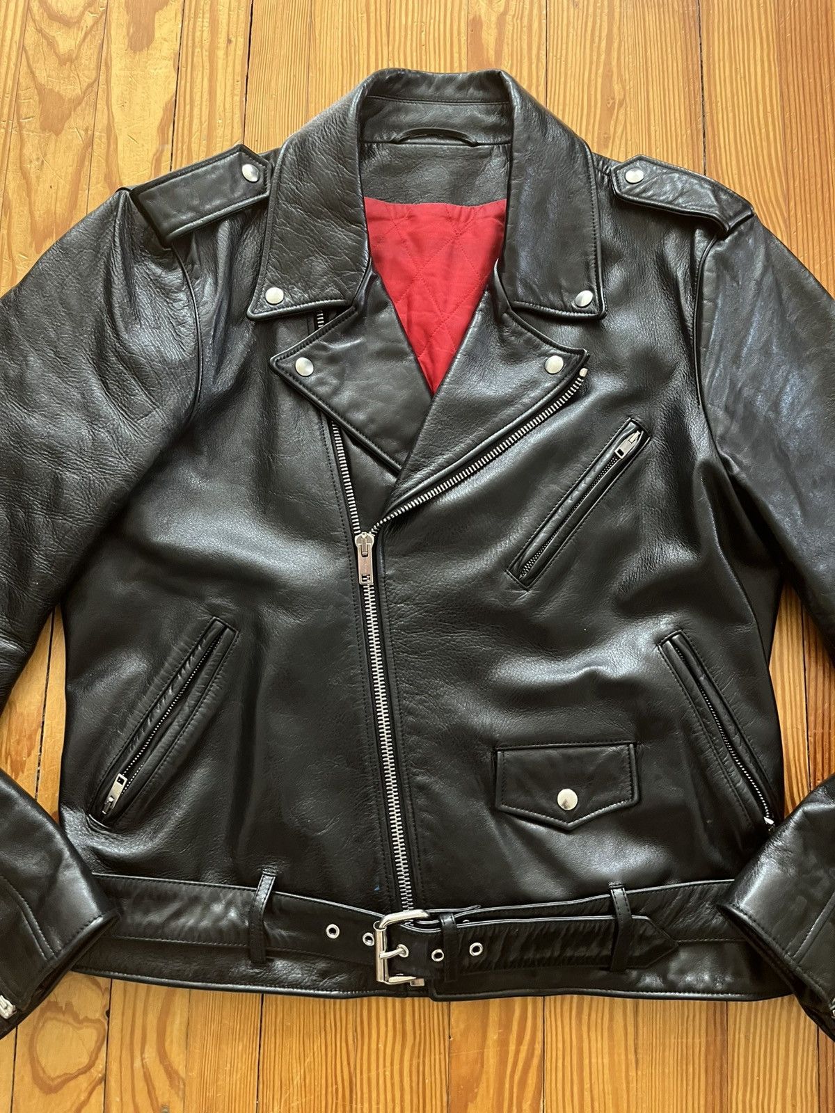 Andy Warhol × Calvin Klein 205W39NYC Raf Simons Steven Sprouse Screenprinted Leather Biker Jacket Size US M / EU 48-50 / 2 - 4 Thumbnail