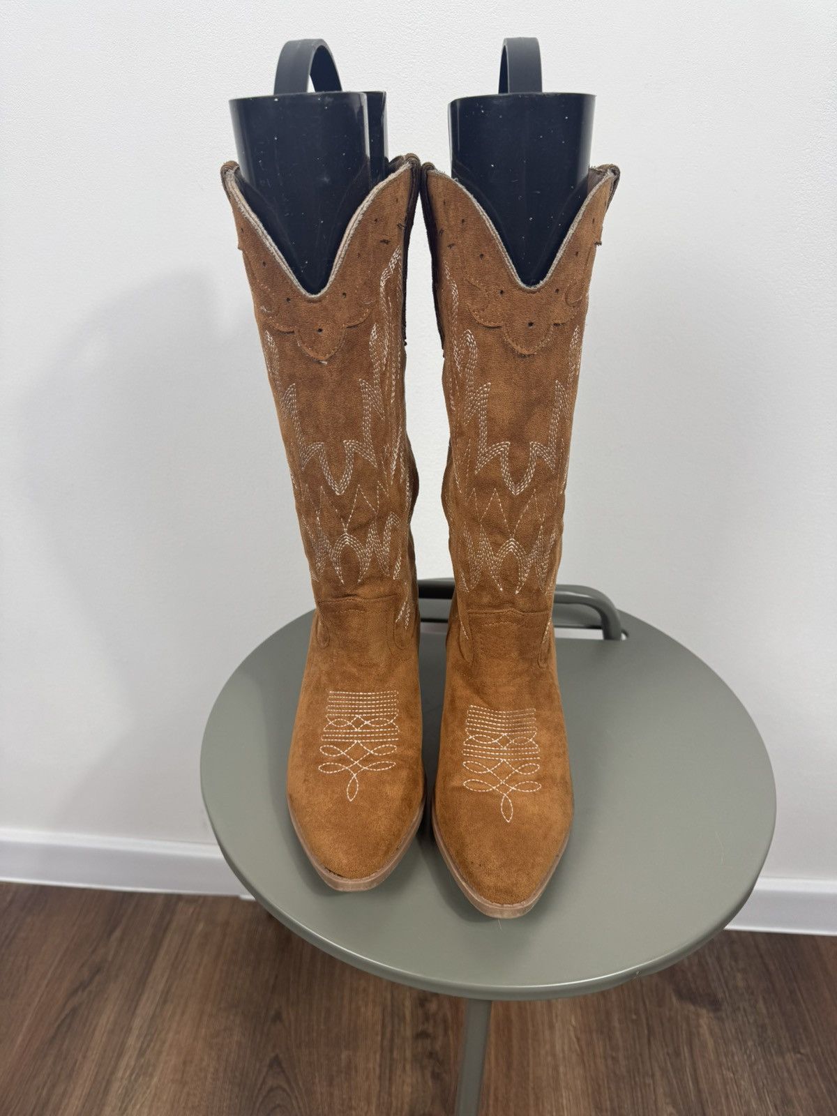 Other Women Western Cowboy Boots Brown Suede Mid Calf Heel EU 37 Size US 6 / IT 36 - 5 Thumbnail