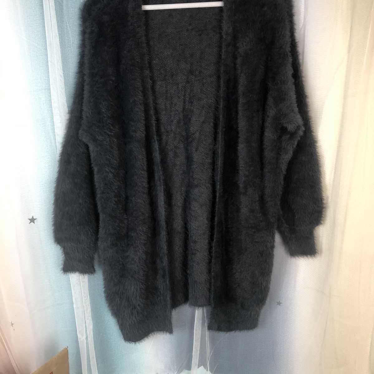 Aran Isles Knitwear × GU × Japanese Brand GU Grey Shag Shaggy Fur Mohair Cardigan #899 Size M / US 6-8 / IT 42-44 - 3 Thumbnail
