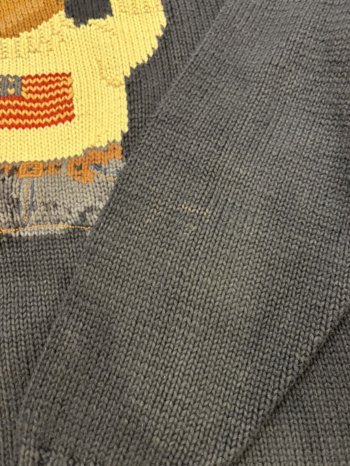 Polo Ralph Lauren Polo Ralph Lauren Hand Knit Sitting Bear Sweater Navy Size US L / EU 52-54 / 3 - 4 Thumbnail