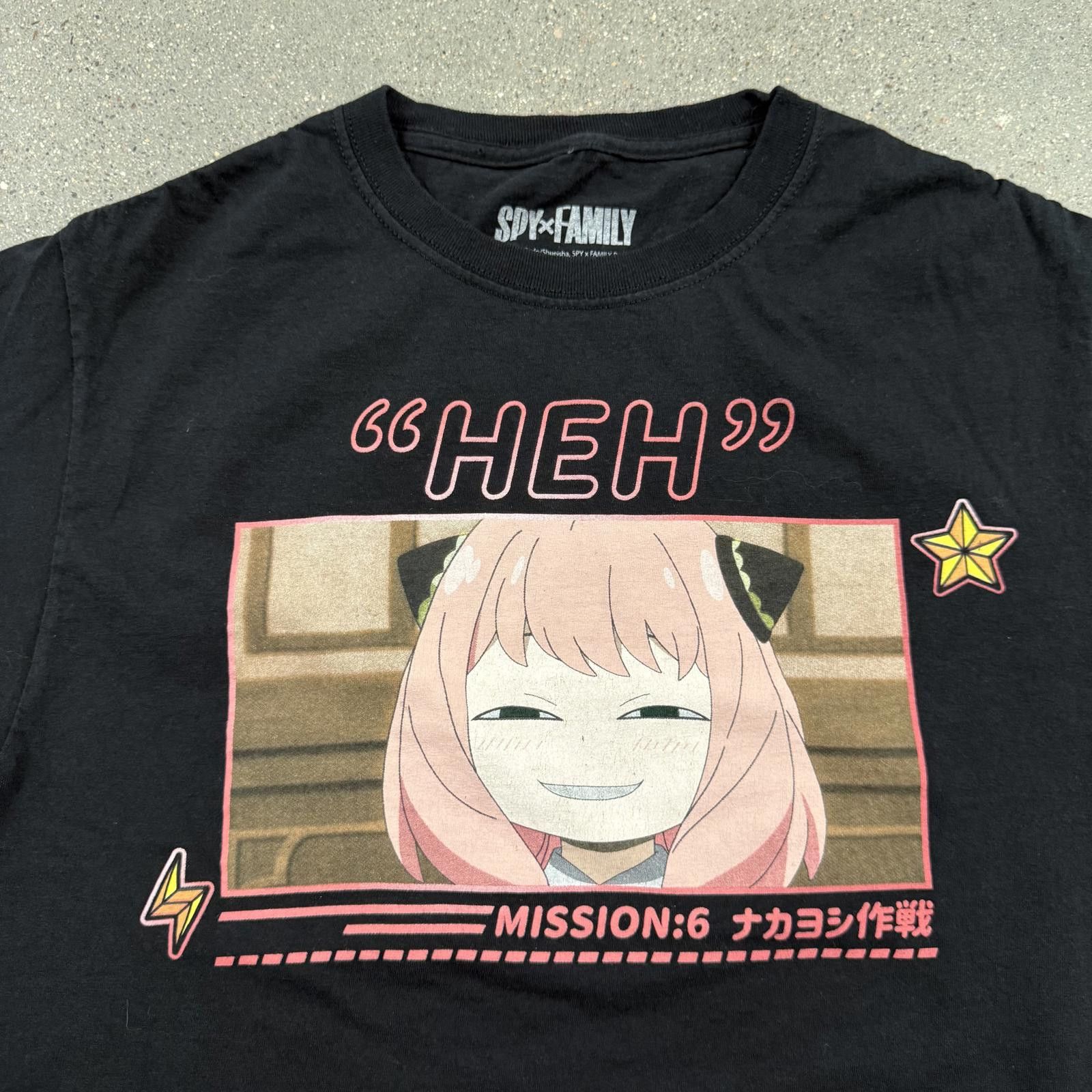 Designer Spy x Family Project Anya HEH Face T-Shirt Black Pink - S Size US L / EU 52-54 / 3 - 2 Thumbnail