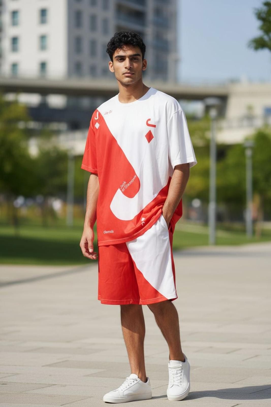 Unknown London Men's Casual Shorts and T-Shirt Set with Jack of Diamonds Size US 44 / EU 60 - 1 Thumbnail