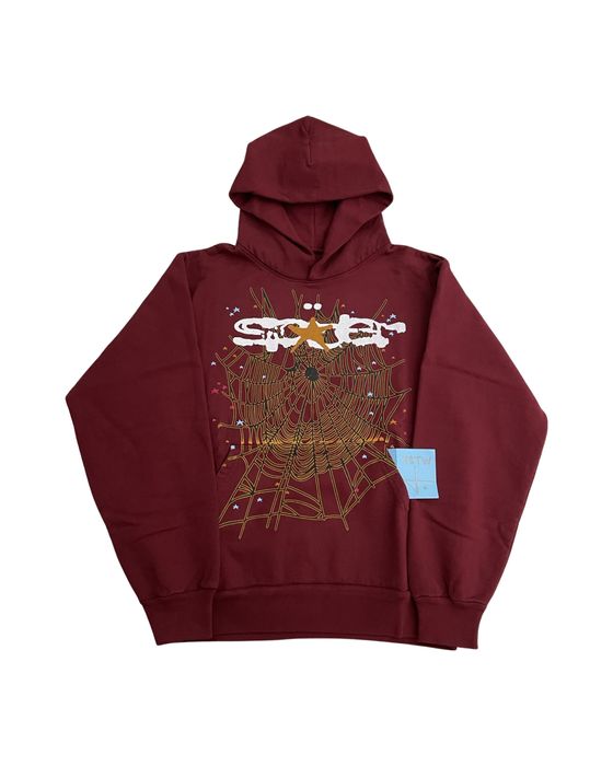 Spider Worldwide Sp5der Maroon Hoodie (Spider Worldwide) | Grailed