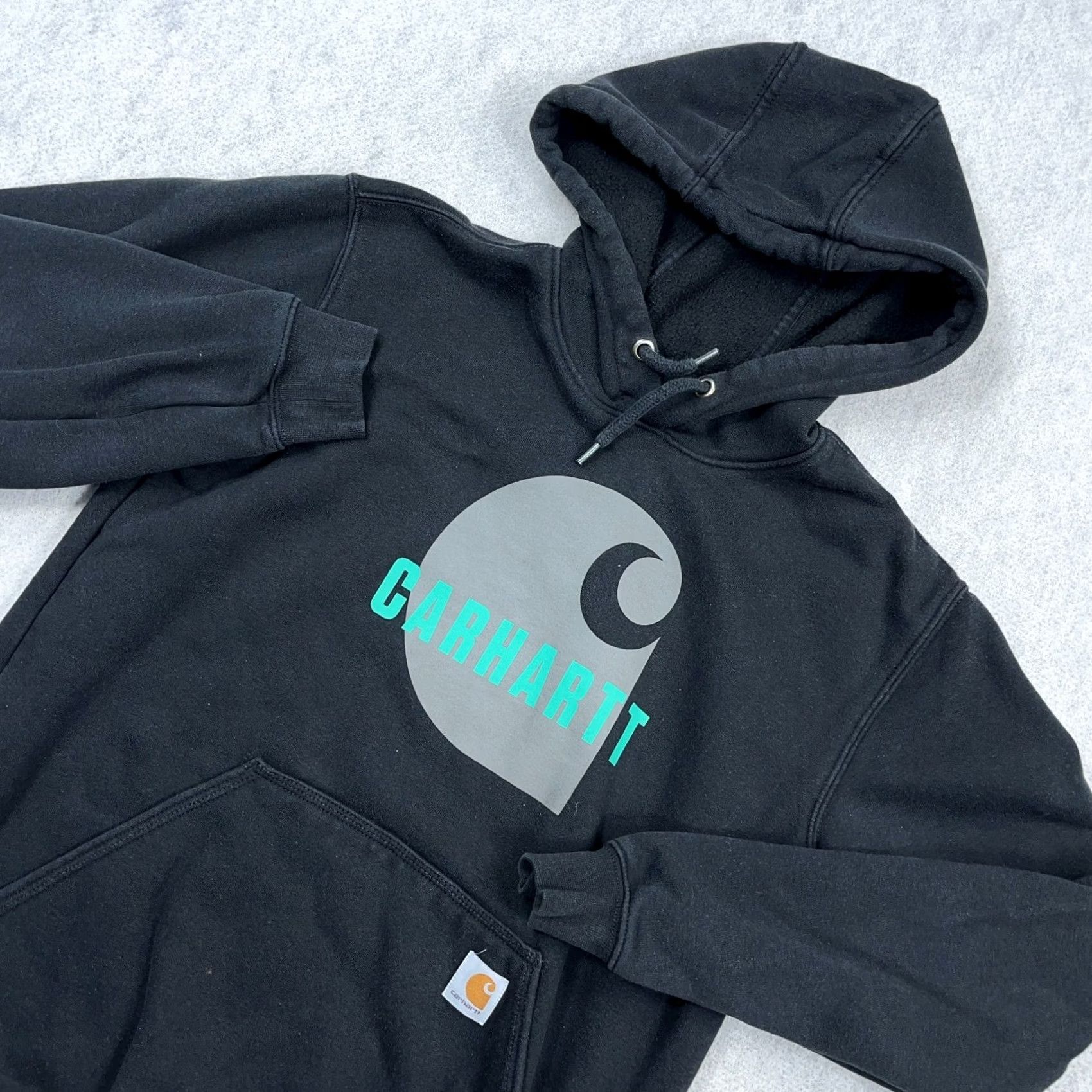 Carhartt Carhartt Hoodie Men Small Black Sweatshirt Spell Out Loose Fit Faded Retro Adult Size US S / EU 44-46 / 1 - 2 Thumbnail