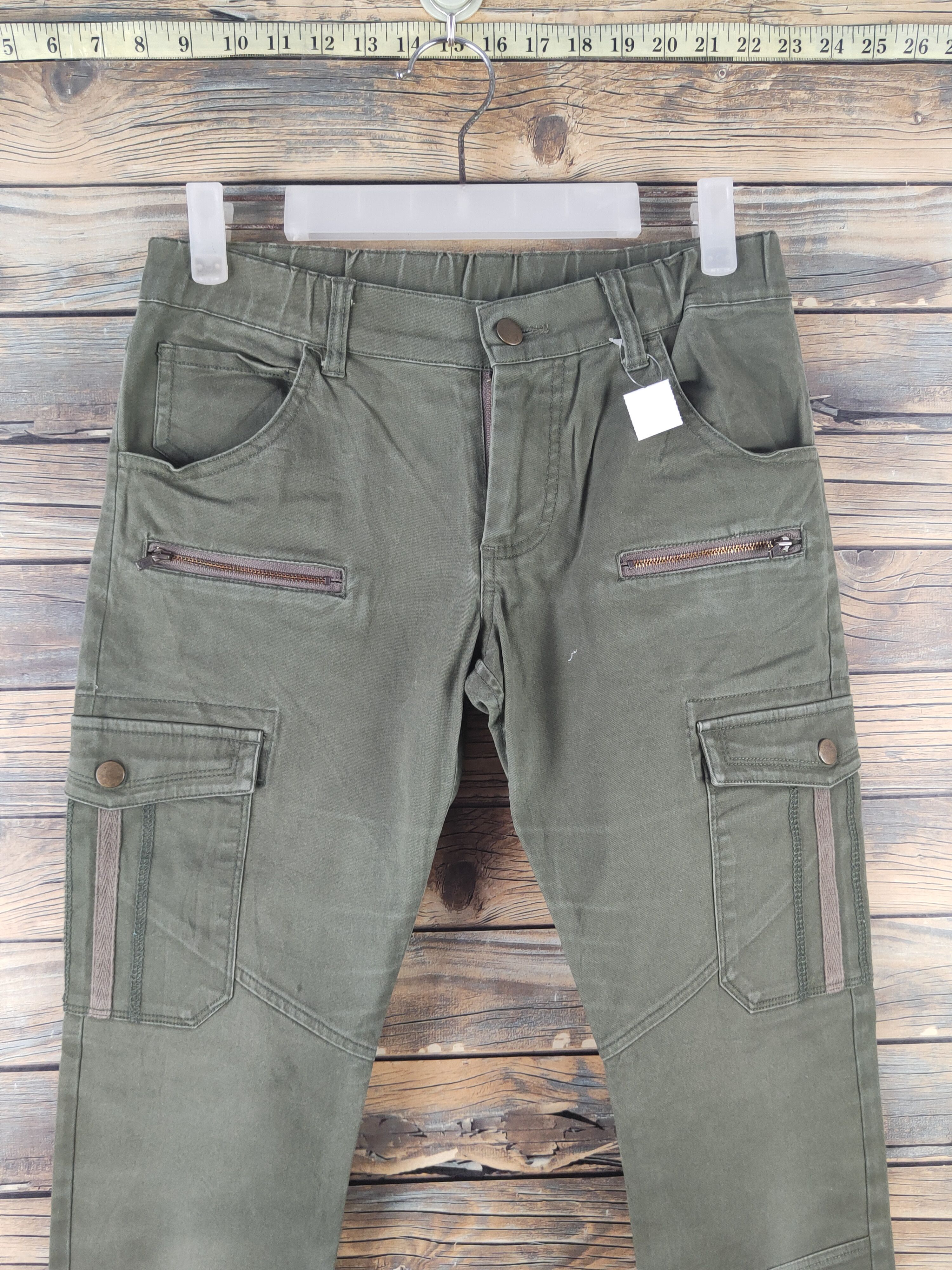 Japanese Brand DL P,b Green Multipocket Tactical Cargo Pants #1927 Size 28" / US 6 / IT 42 - 2 Thumbnail