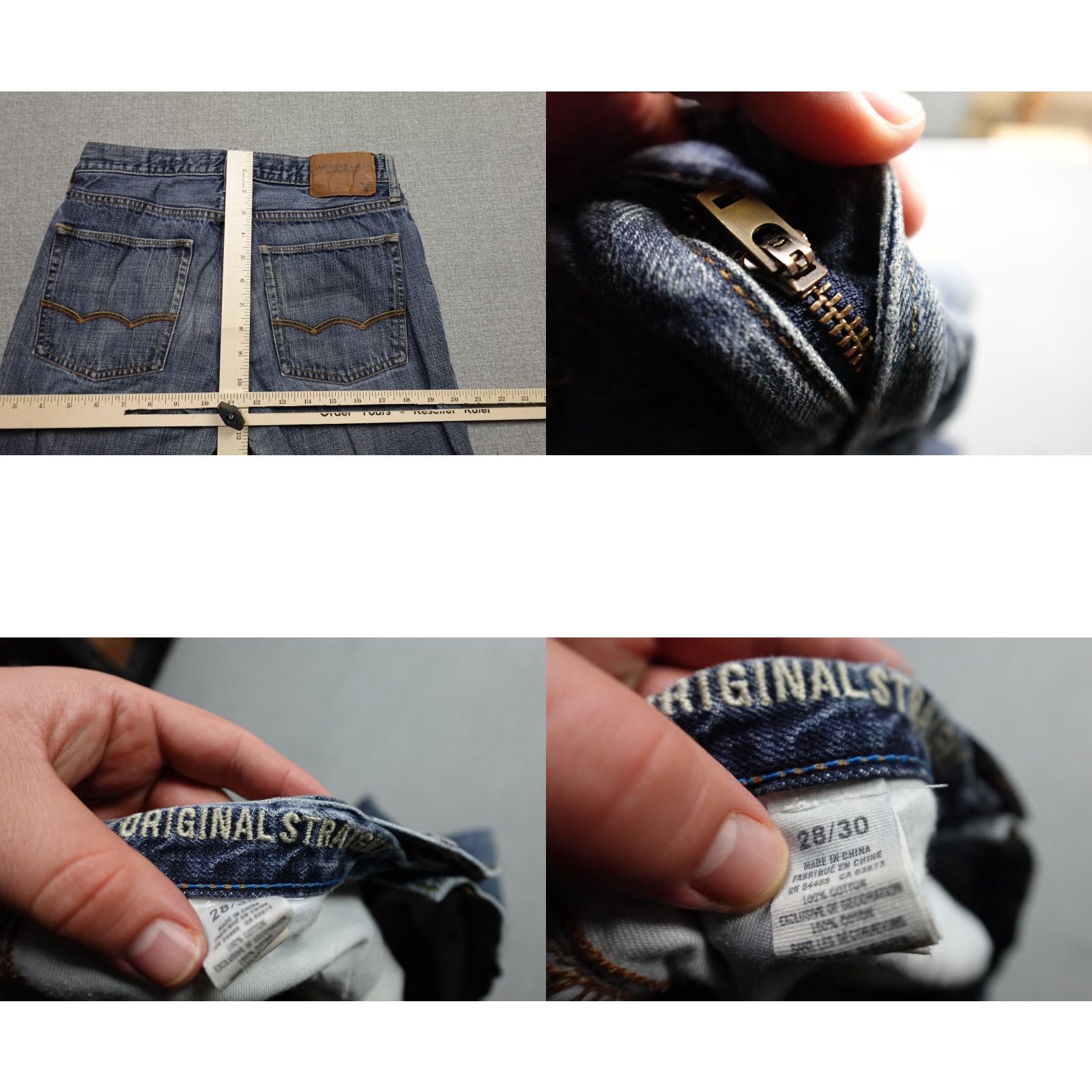 American Eagle Outfitters American Eagle Outfitters Jeans Mens 28x30 Blue Dark Wash Straight Stretch Denim 5-Pocket Slim Waist 28 Inseam 30 Vintage No Womens Mens Size US 28 / EU 44 - 8 Thumbnail