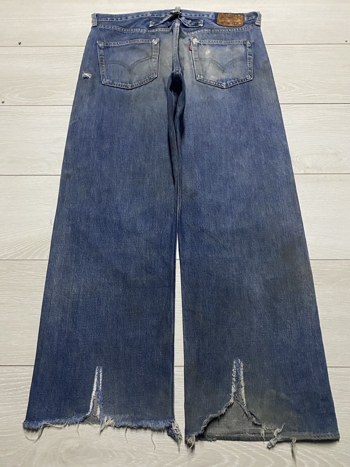 Levi's Vintage Levis 702xx Big E Japan Buckle Back Destroy Baggy Size US 35 - 2 Thumbnail
