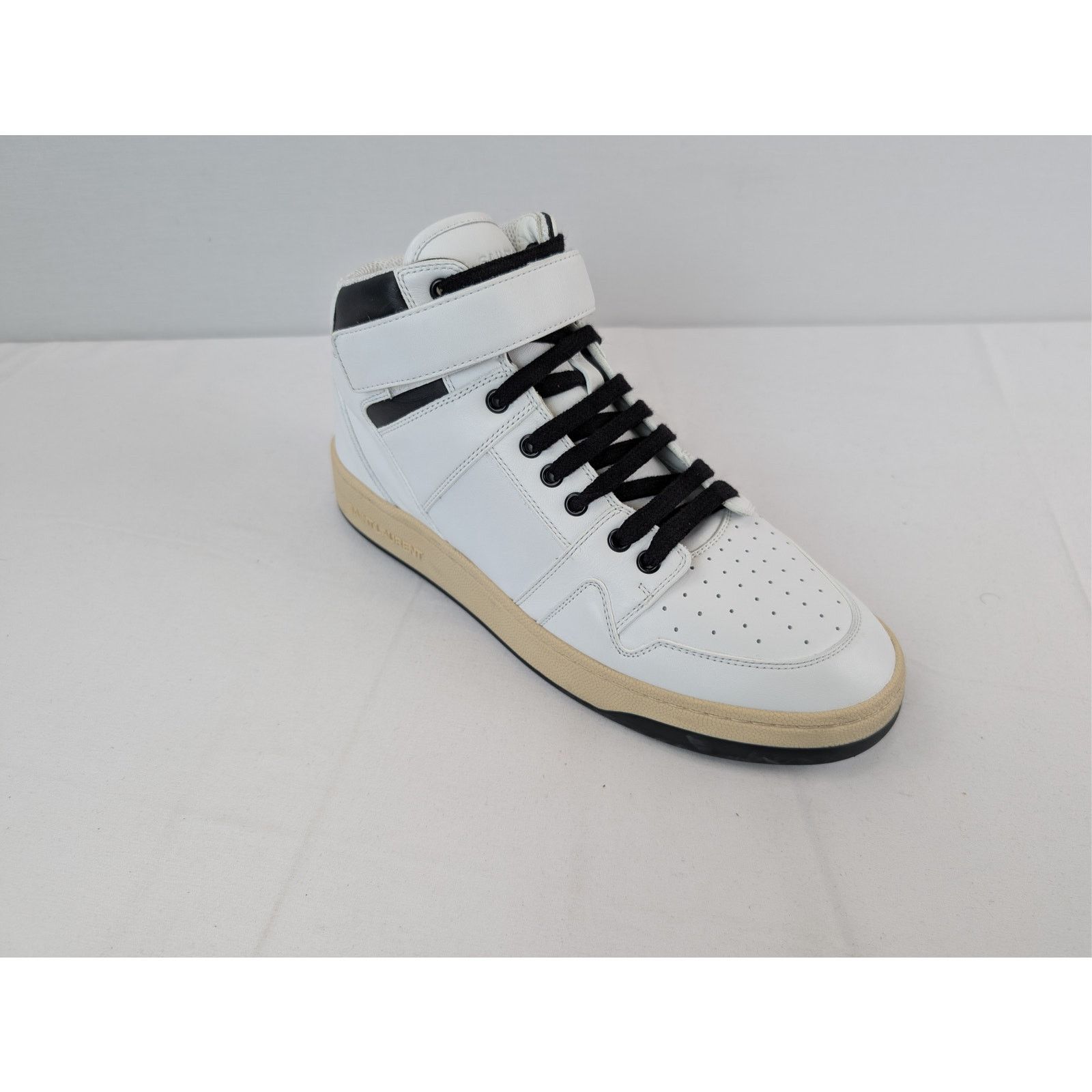 Saint Laurent Paris o1rshd1 Lax Mid top sneakers in Blanc optique/nero Size US 10 / EU 43 - 3 Thumbnail