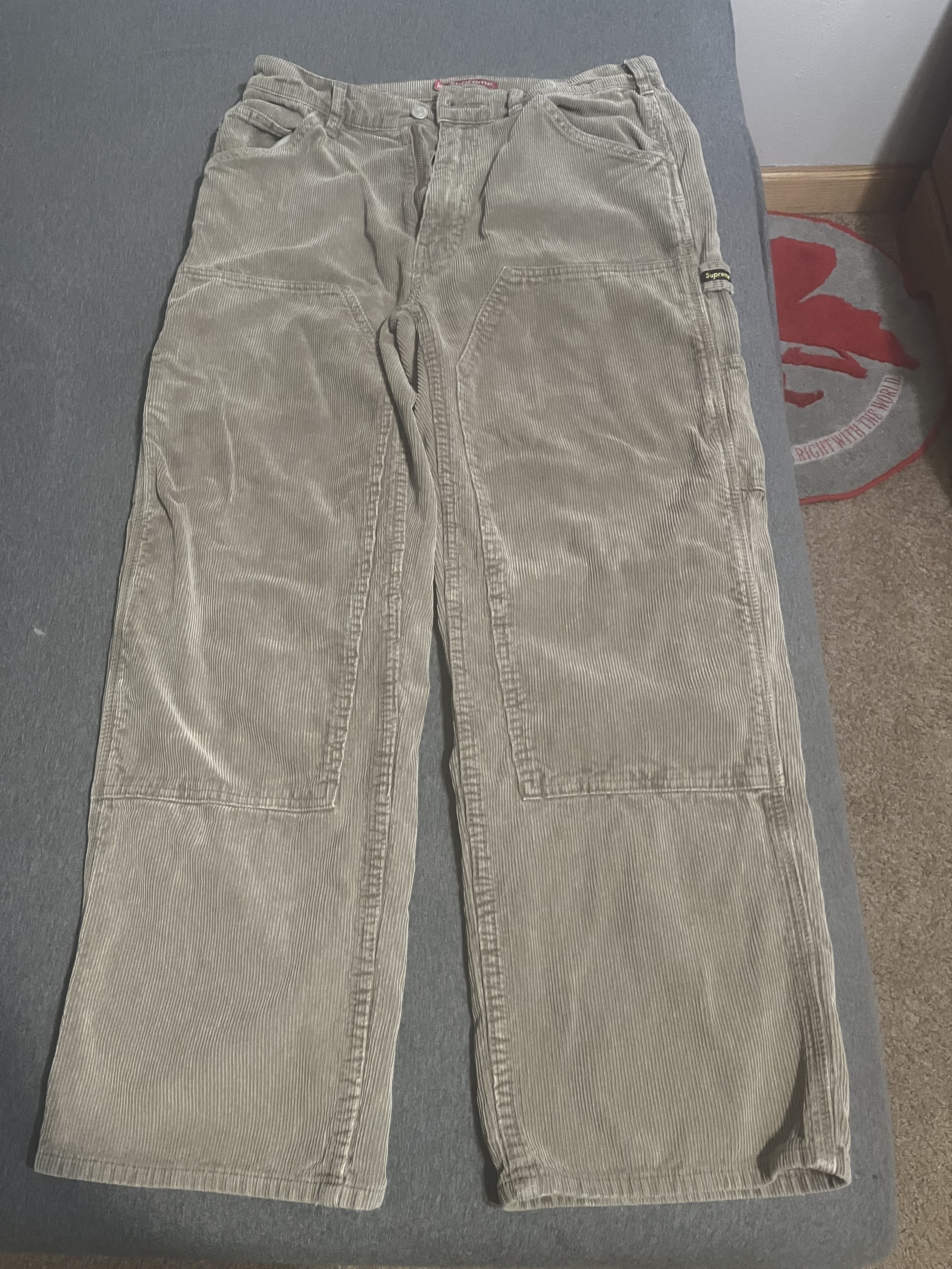 Image of Supreme Double Knee Corduroy Painter Pant in Khaki/Brown, Men's (Size 30)