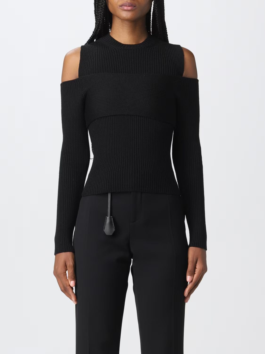 Tom Ford o1loc1c0924 MAK1156 Cold-shoulder Wool Sweater in Black Size S / US 4 / IT 40 - 2 Thumbnail