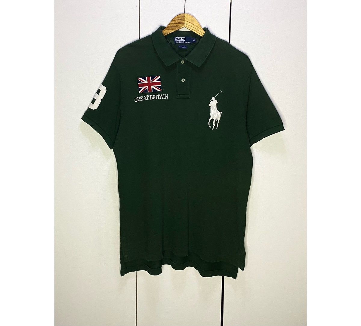 Ralph Lauren Great Britain Polo Shirt Y2K XL Custom Fit