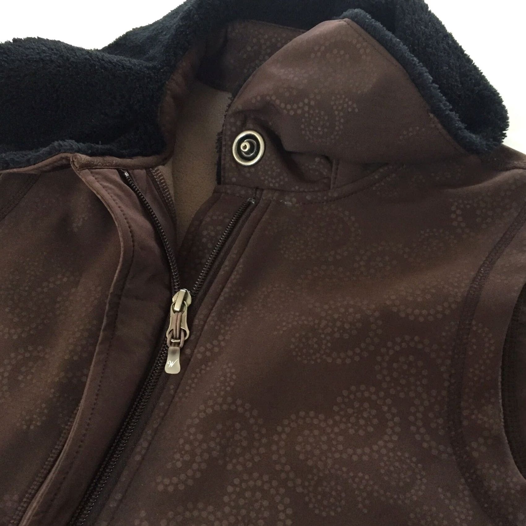 Vintage Woolrich Vest Womens Small Brown Faux Fur Collar Full Zip Vest Women S Brown Fur Trim Casual Winter 90s? Size S / US 4 / IT 40 - 4 Thumbnail