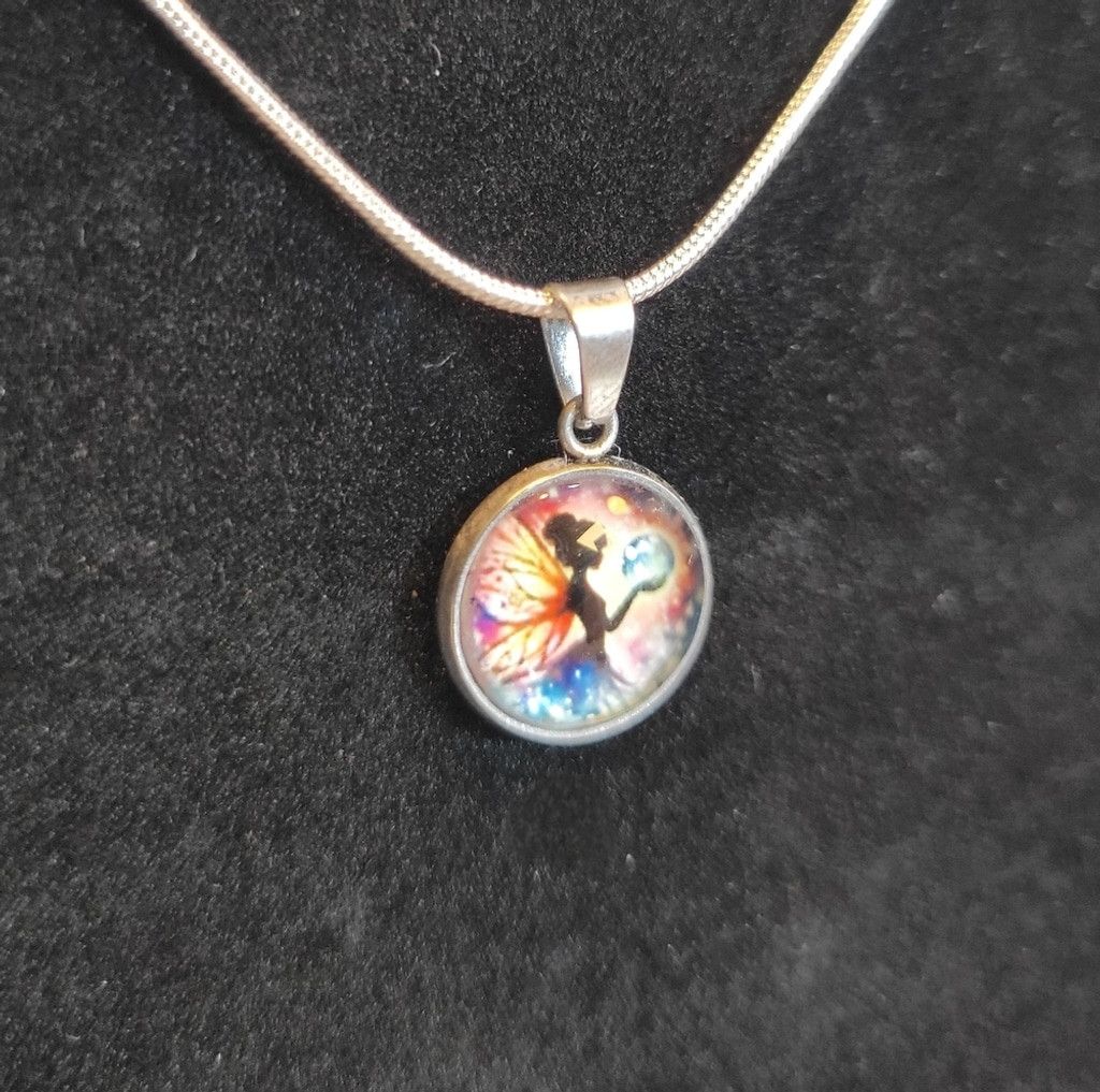 Handmade Hand crafted Fairy pendant necklace on 925 Sterling Silver Size ONE SIZE - 2 Thumbnail