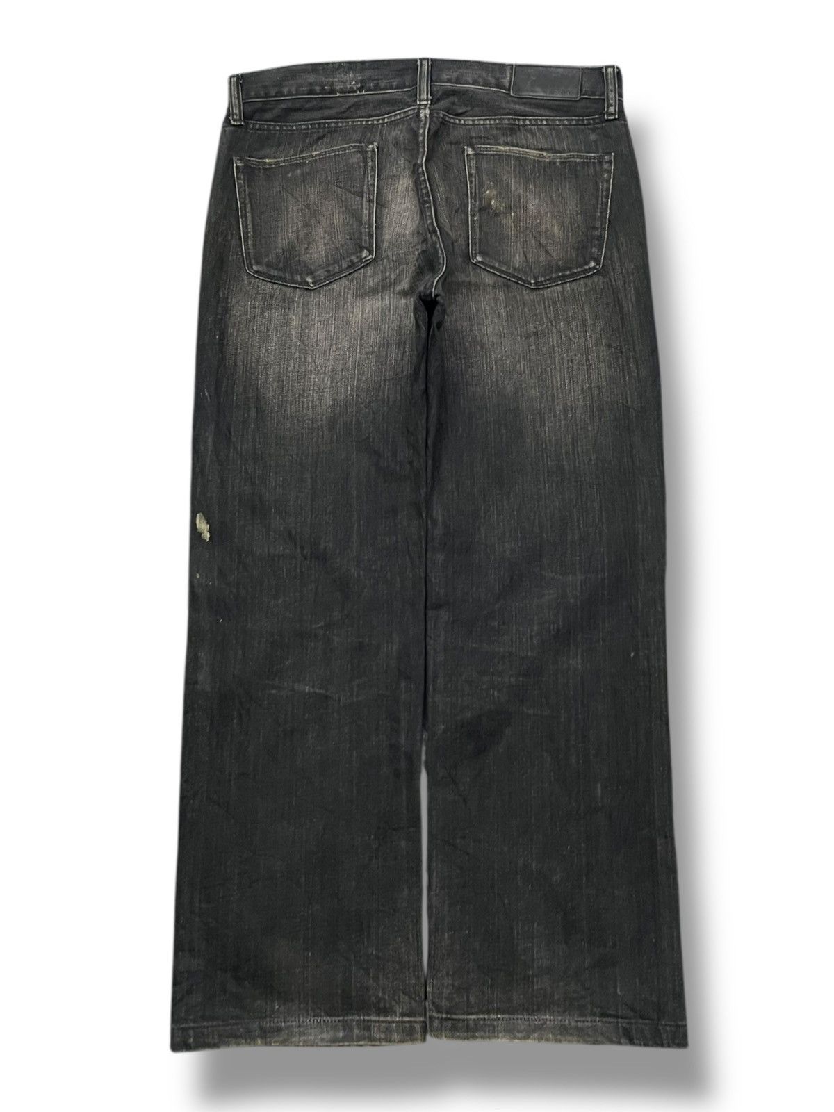 Uniqlo Vintage 00s Uniqlo S-001 - Faded Black Wash,Distressed Denim Size US 33 - 3 Thumbnail