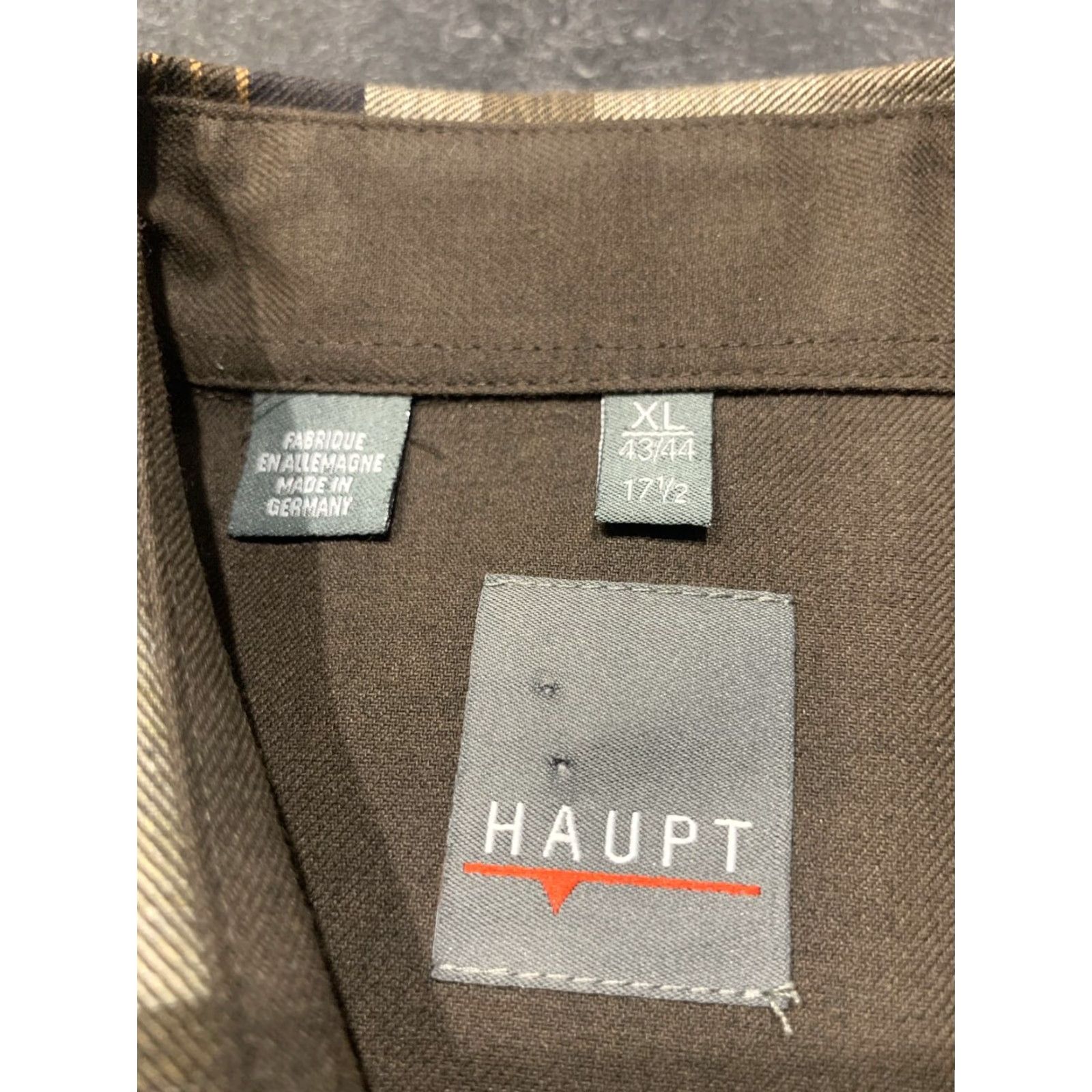 Vintage Haupt Men's Long Sleeve Button-Up Shirt XL Brown Beige Windowpane Plaid Casual Office Business Size US XL / EU 56 / 4 - 5 Thumbnail