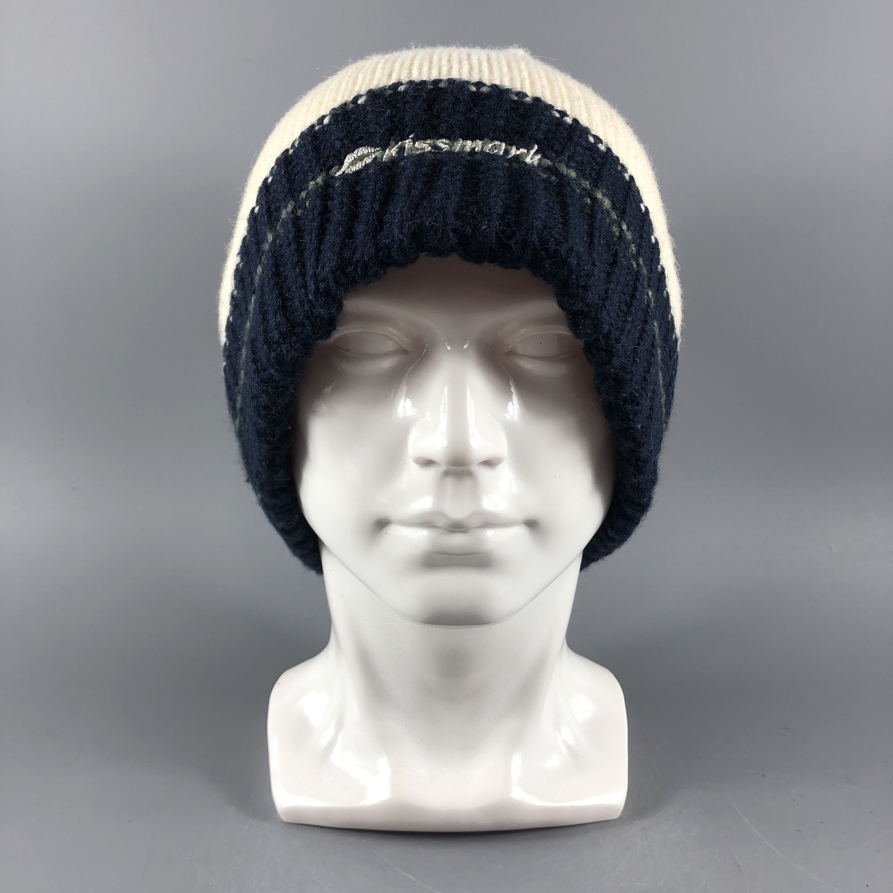 image of Vintage Hats Kissmark Beanie Stripe Snow Cap B1317, Men's