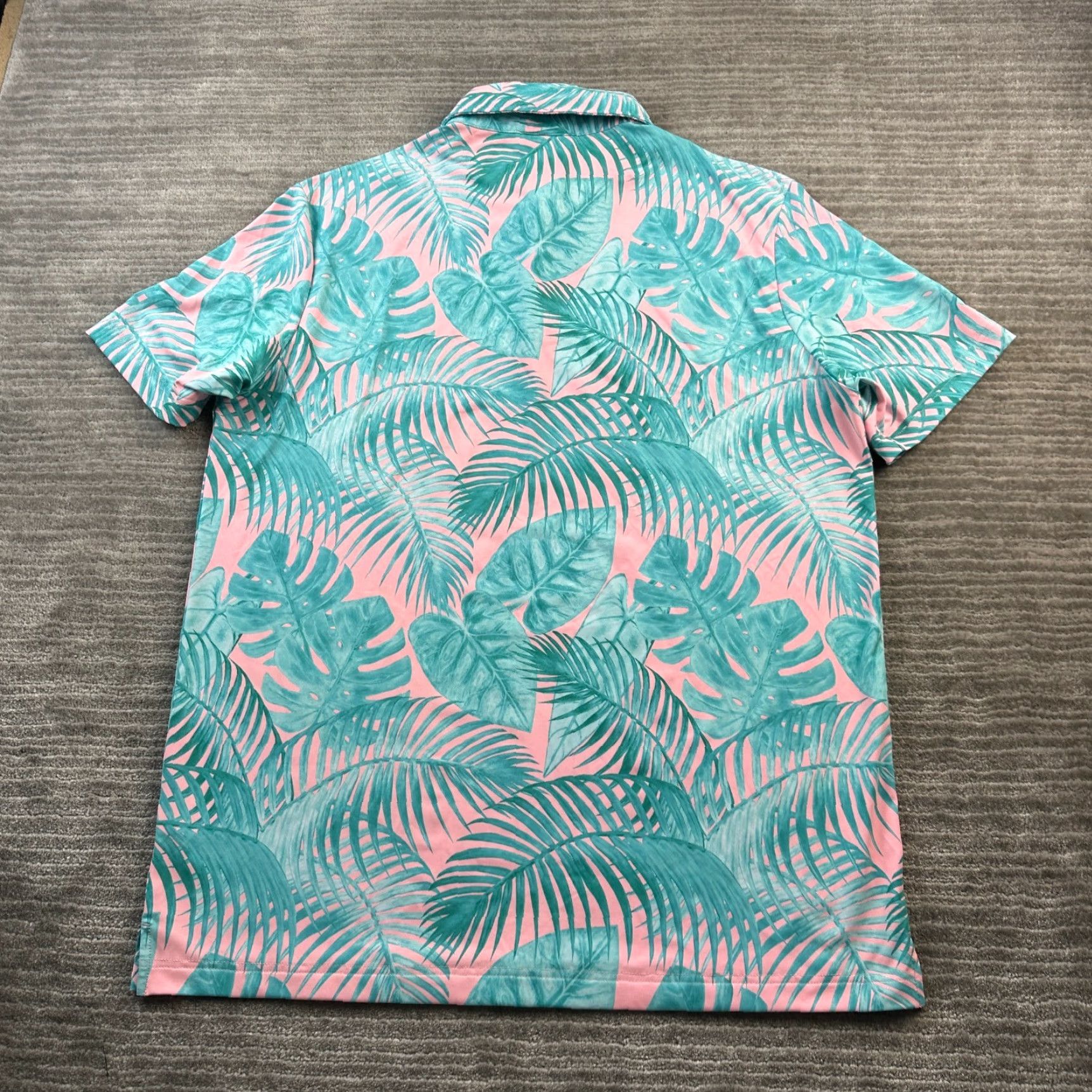 Vintage Sunday Swagger Polo Shirt Mens Large Green Floral Golf Performance Shirt Size US L / EU 52-54 / 3 - 2 Thumbnail