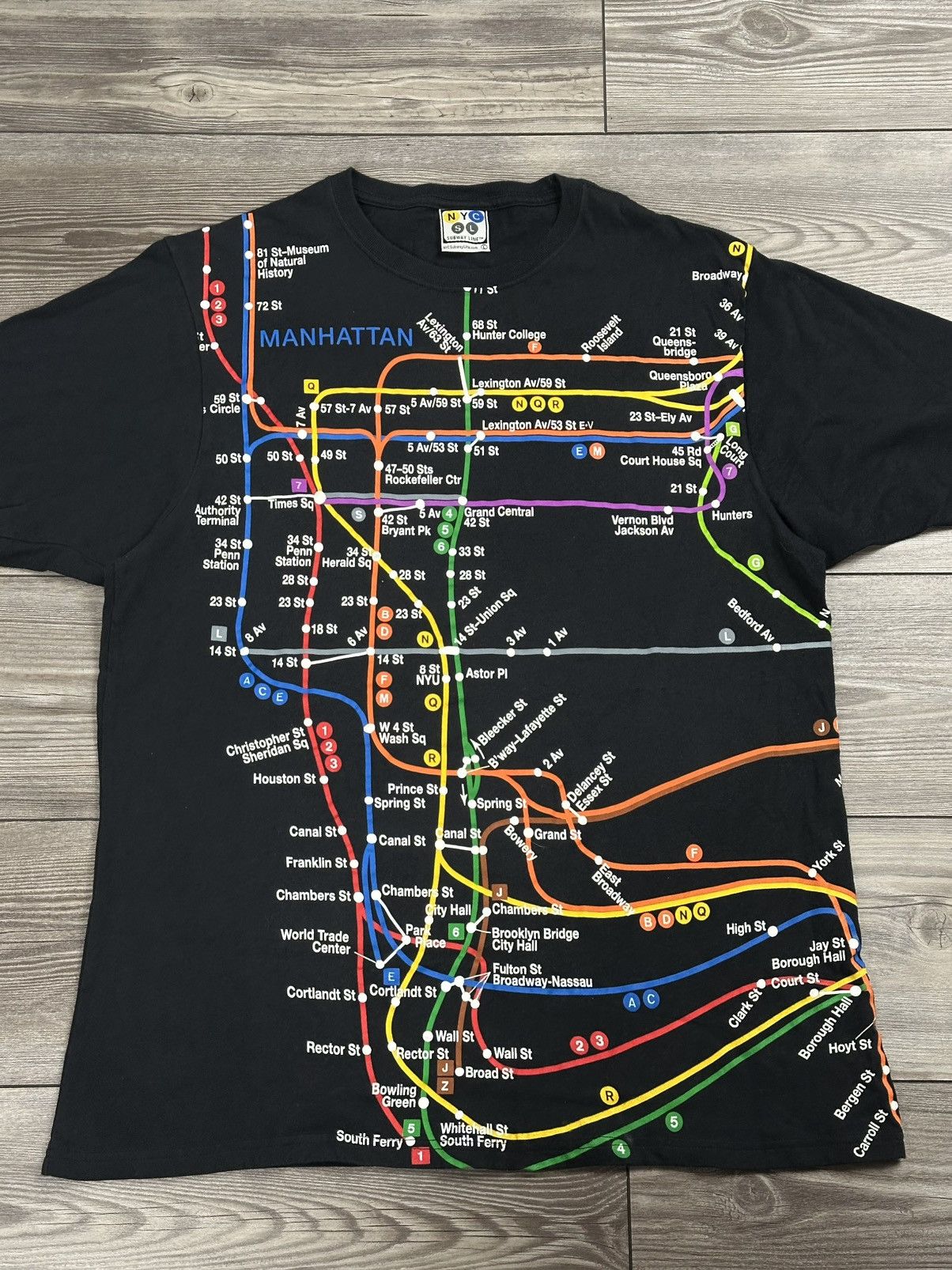 Vintage Vintage Y2K New York Subway Lines T Shirt Size US L / EU 52-54 / 3 - 2 Thumbnail