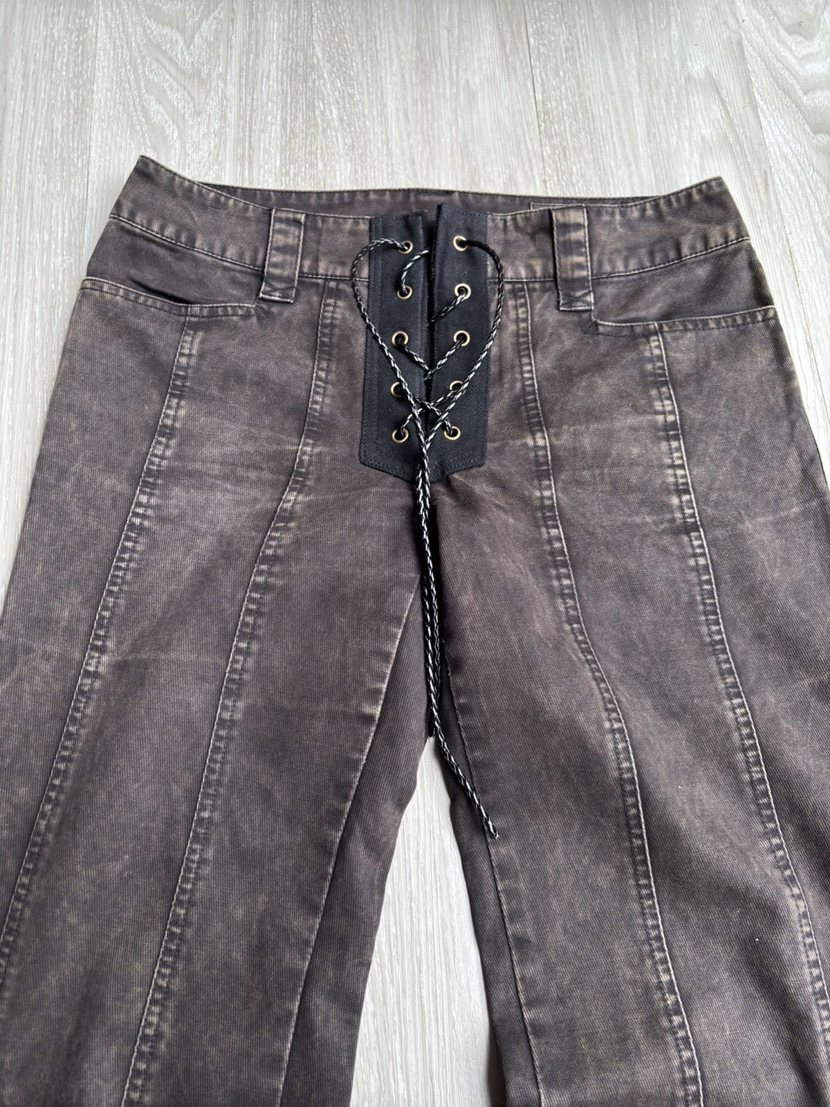 Japanese Brand MK KLEIN lace-up flare jeans Size US 28 / EU 44 - 2 Thumbnail