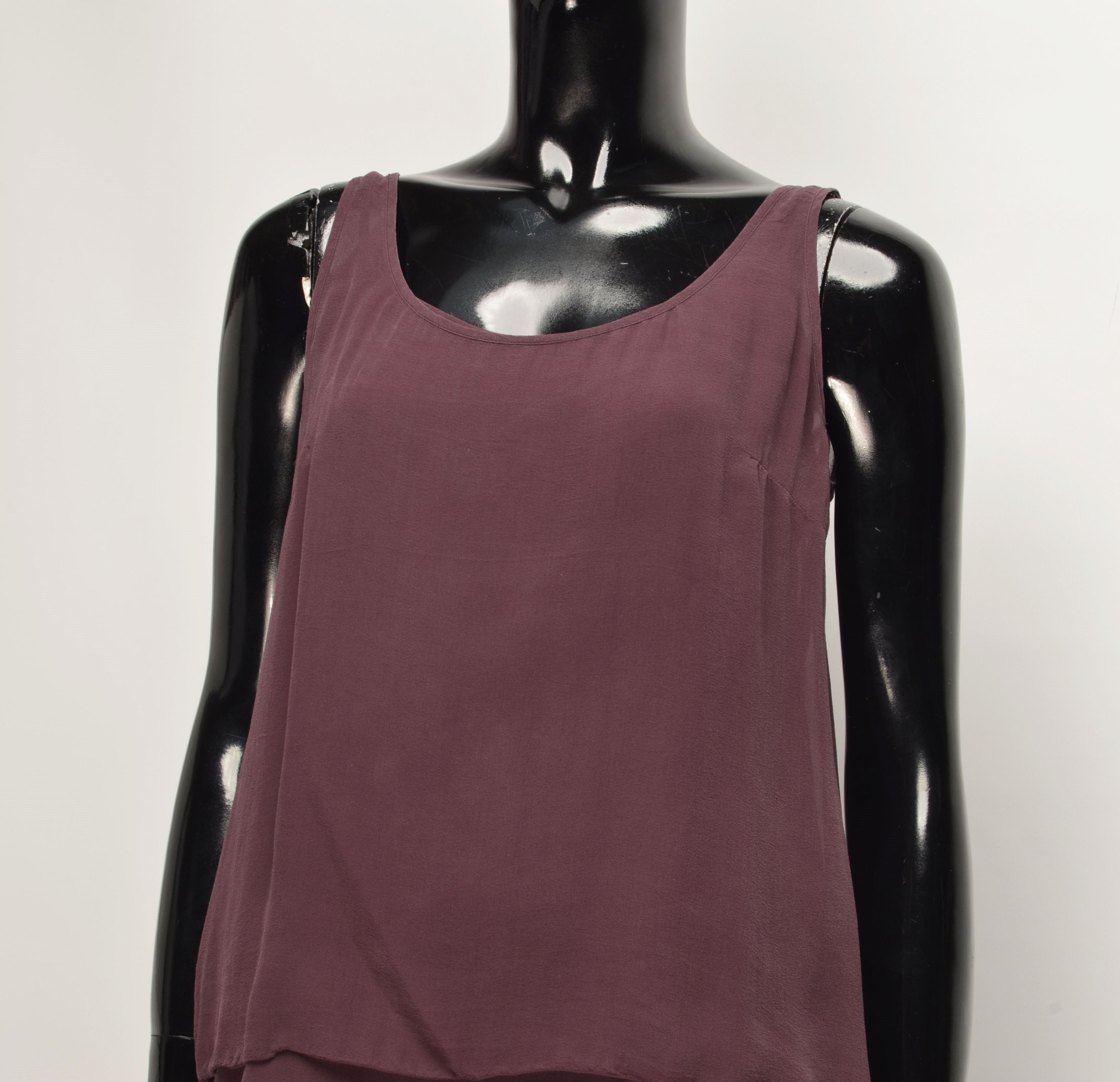Designer × H&M × Karl Lagerfeld Karl Lagerfeld For H&M Burgundy Silk Flared Mini Dress Size M / US 6-8 / IT 42-44 - 2 Thumbnail