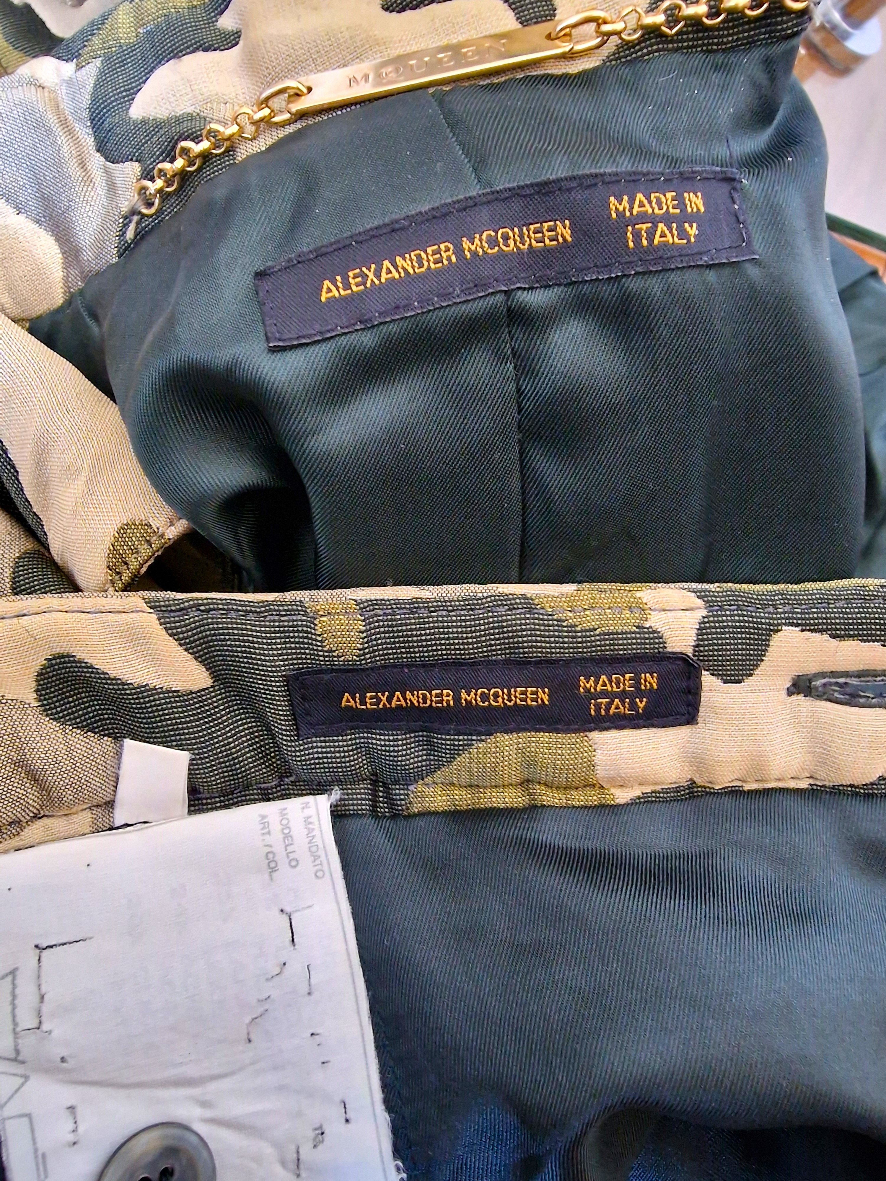 Alexander McQueen S/S 1998 Camo Camouflage Dress Suit