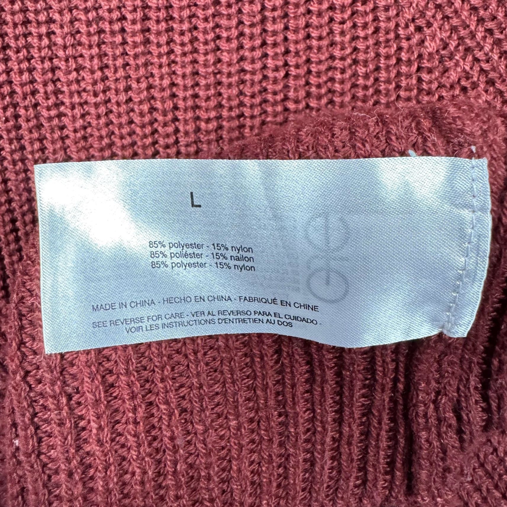 Jessica Simpson JESSICA SIMPSON Sweater L Red Wine Crew Neck Knit Raglan Long Sleeve Womens Casual Fall Winter Size L / US 10 / IT 46 - 6 Thumbnail