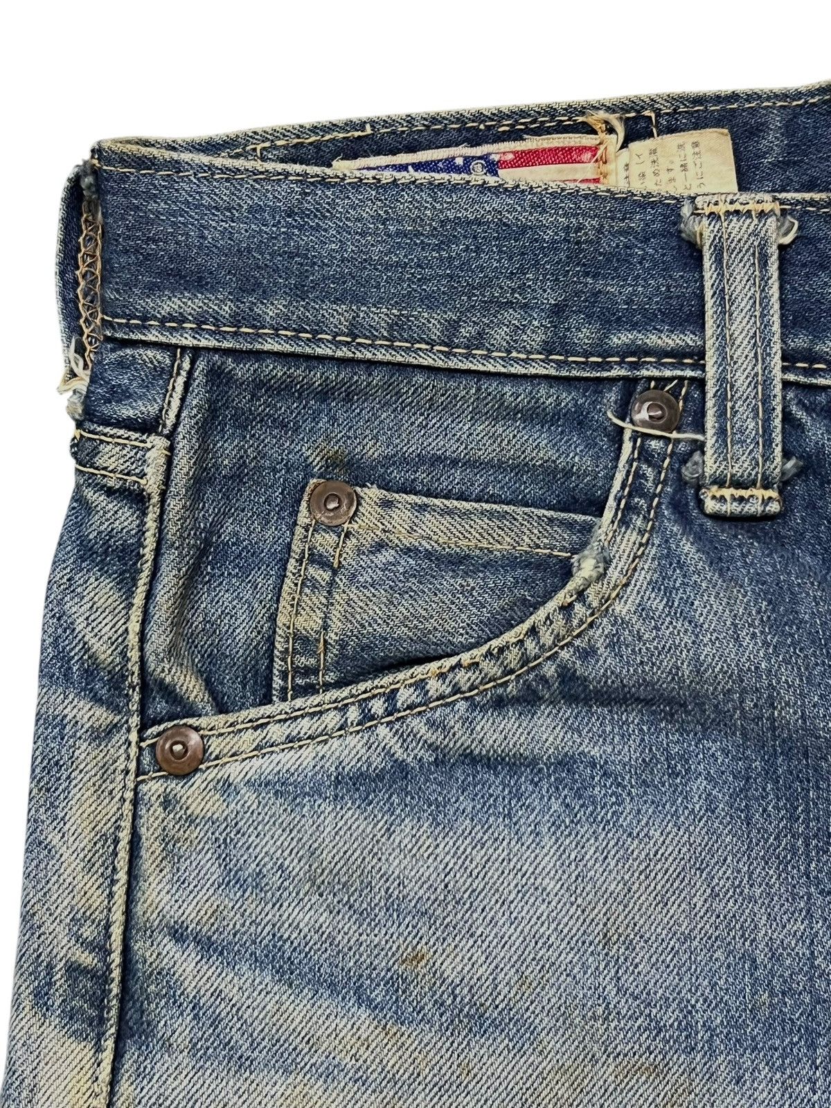 Japanese Brand Flared Vintage 80s Bobson Japan - Faded Mud Wash, Distressed Size US 29 - 8 Thumbnail