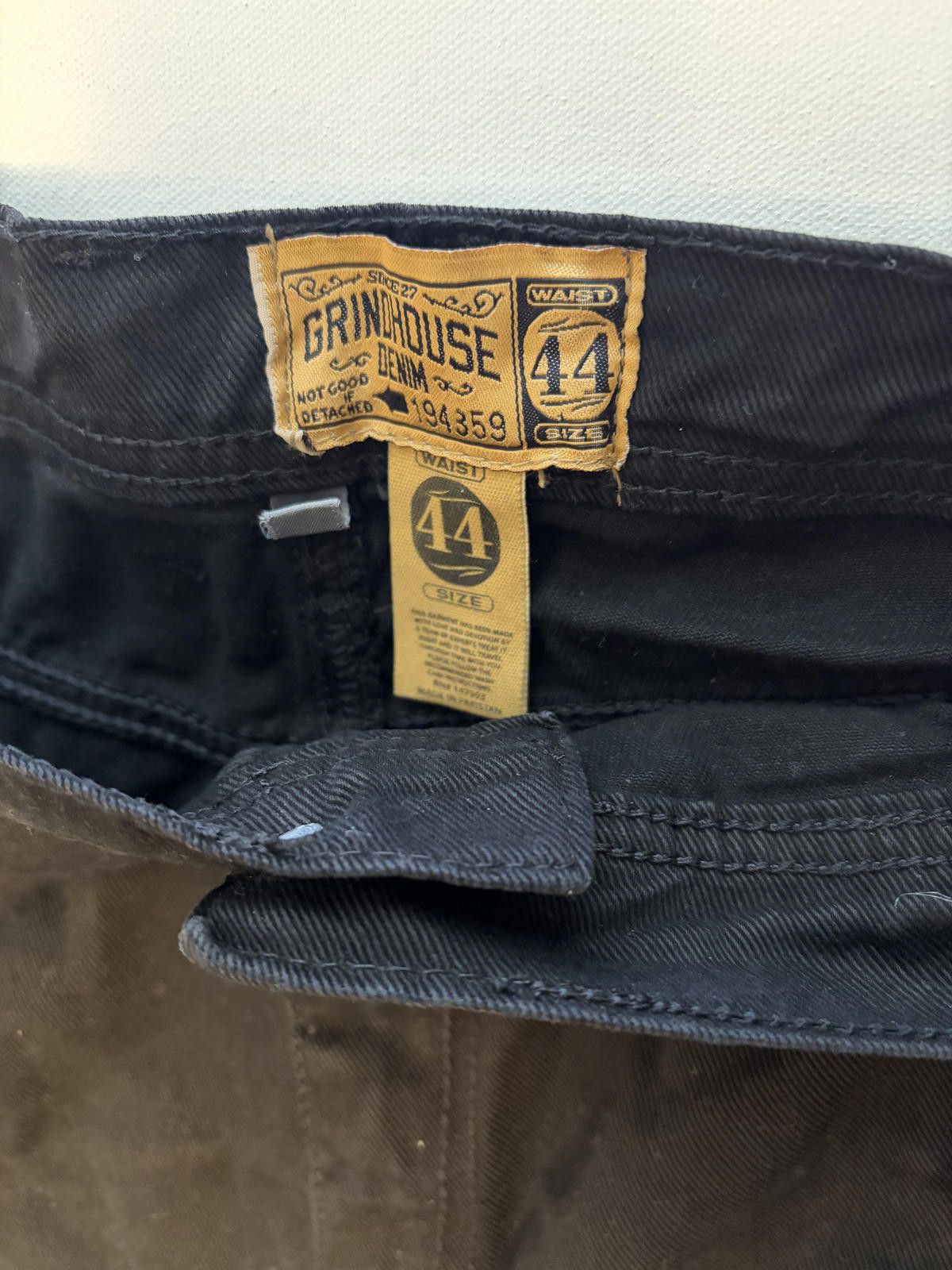 Other Grindhouse Men's Blk Moto Distressed Biker Jean (Size 44x32) Size US 44 / EU 60 - 2 Thumbnail