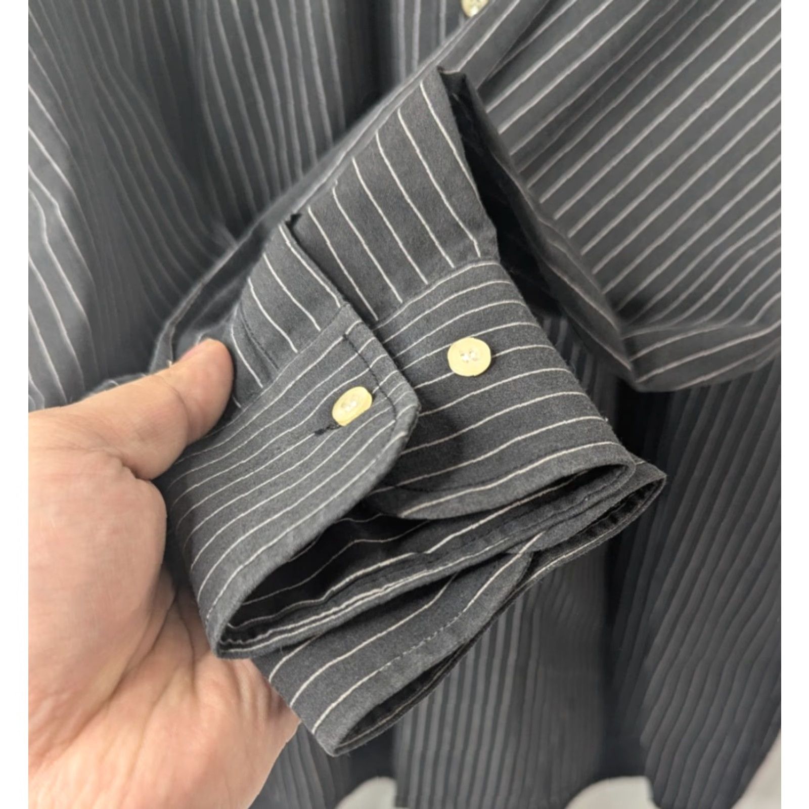 Lacoste Lacoste Shirt 38 Black PinStripe Long Sleeve Button-Down Preppy France Mens Size US M / EU 48-50 / 2 - 3 Thumbnail